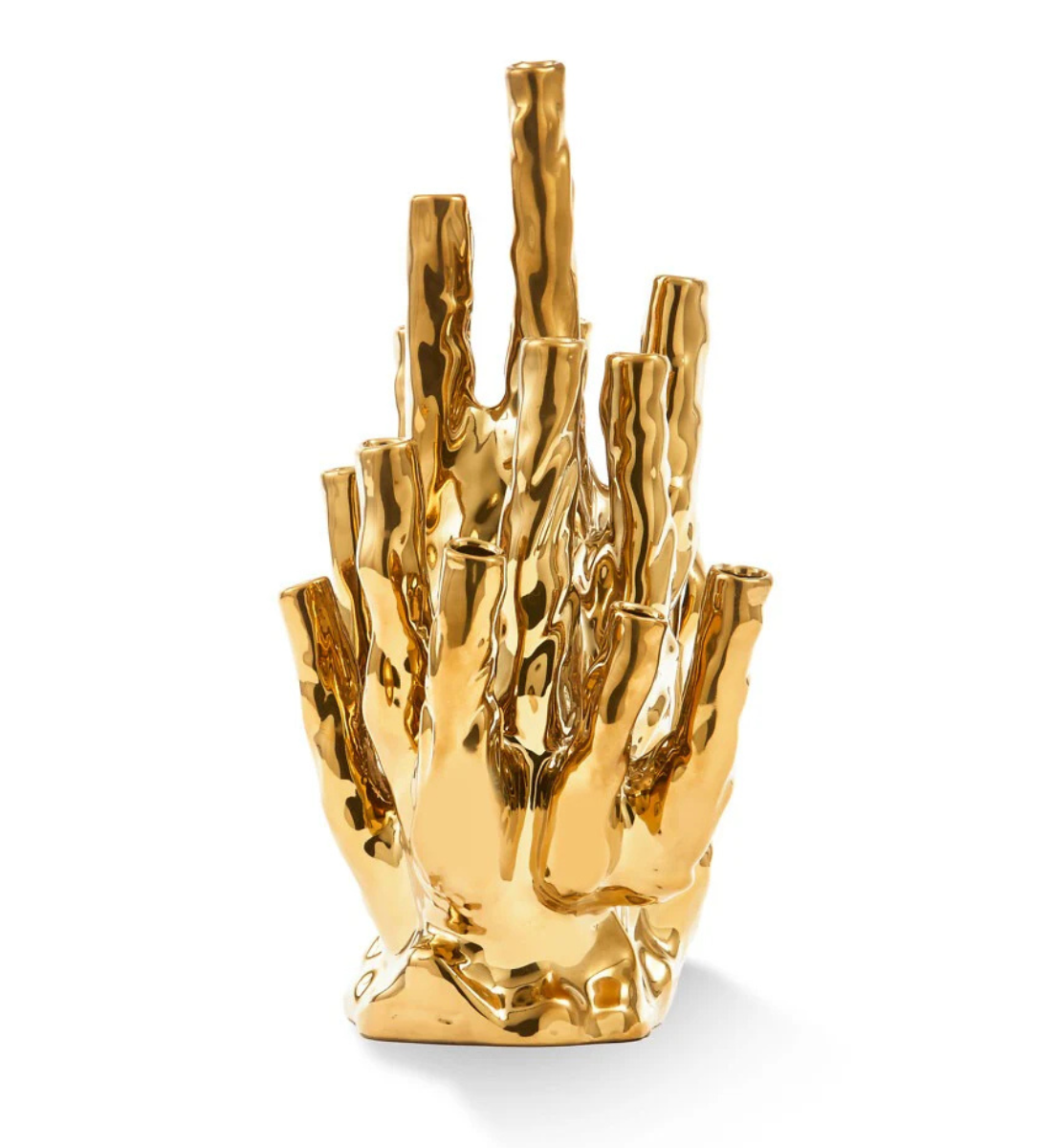 CORAL Vase 20-TULIPS gold
