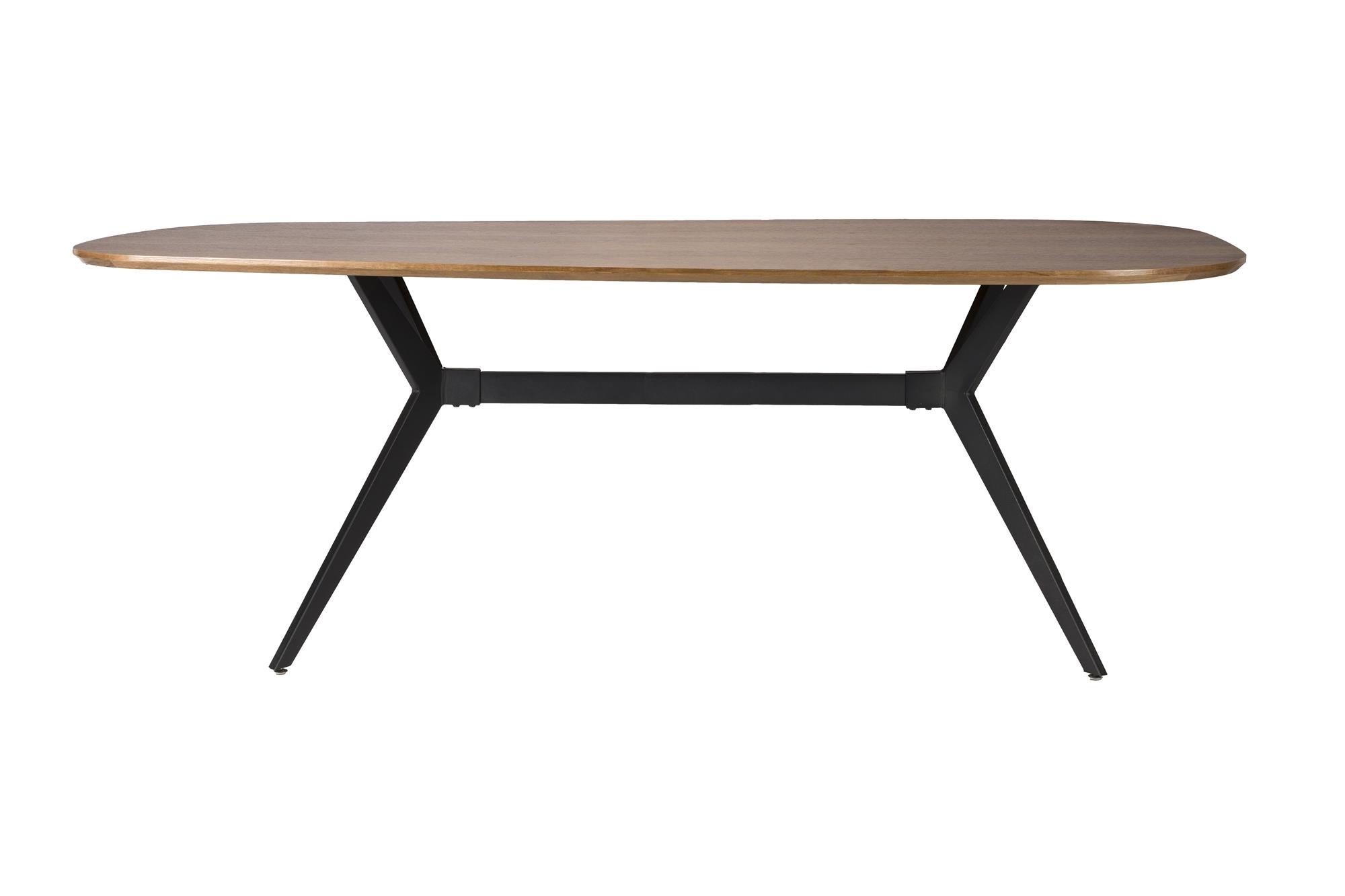 Ovale tafel CHASE ORGANIC bruin met zwarte basis