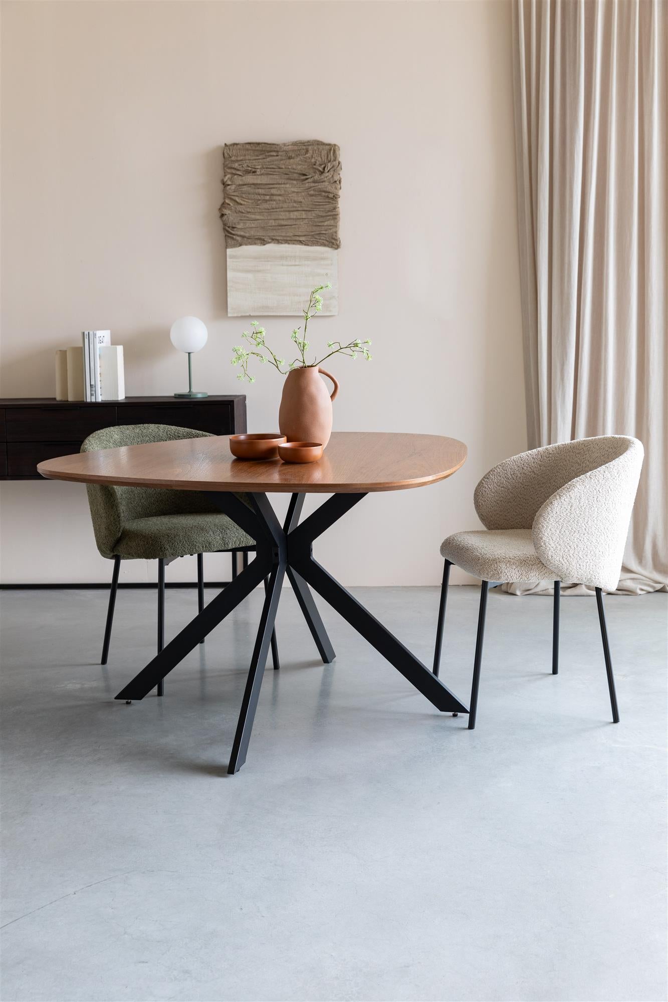 Tafel CHASE ORGANIC bruin met zwarte basis