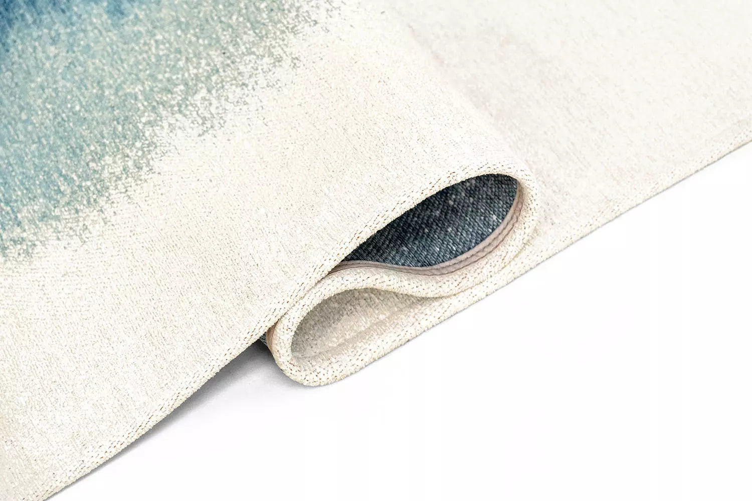Vloerkleed DROP wit met blauw