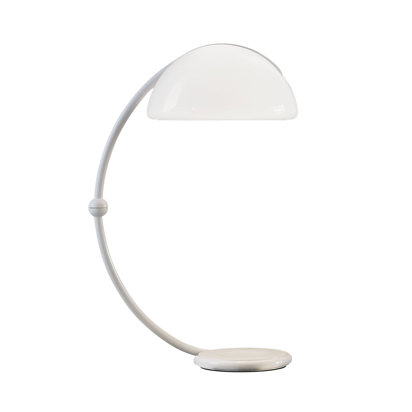 Vloerlamp SERPENTE met opale kap en witte voet