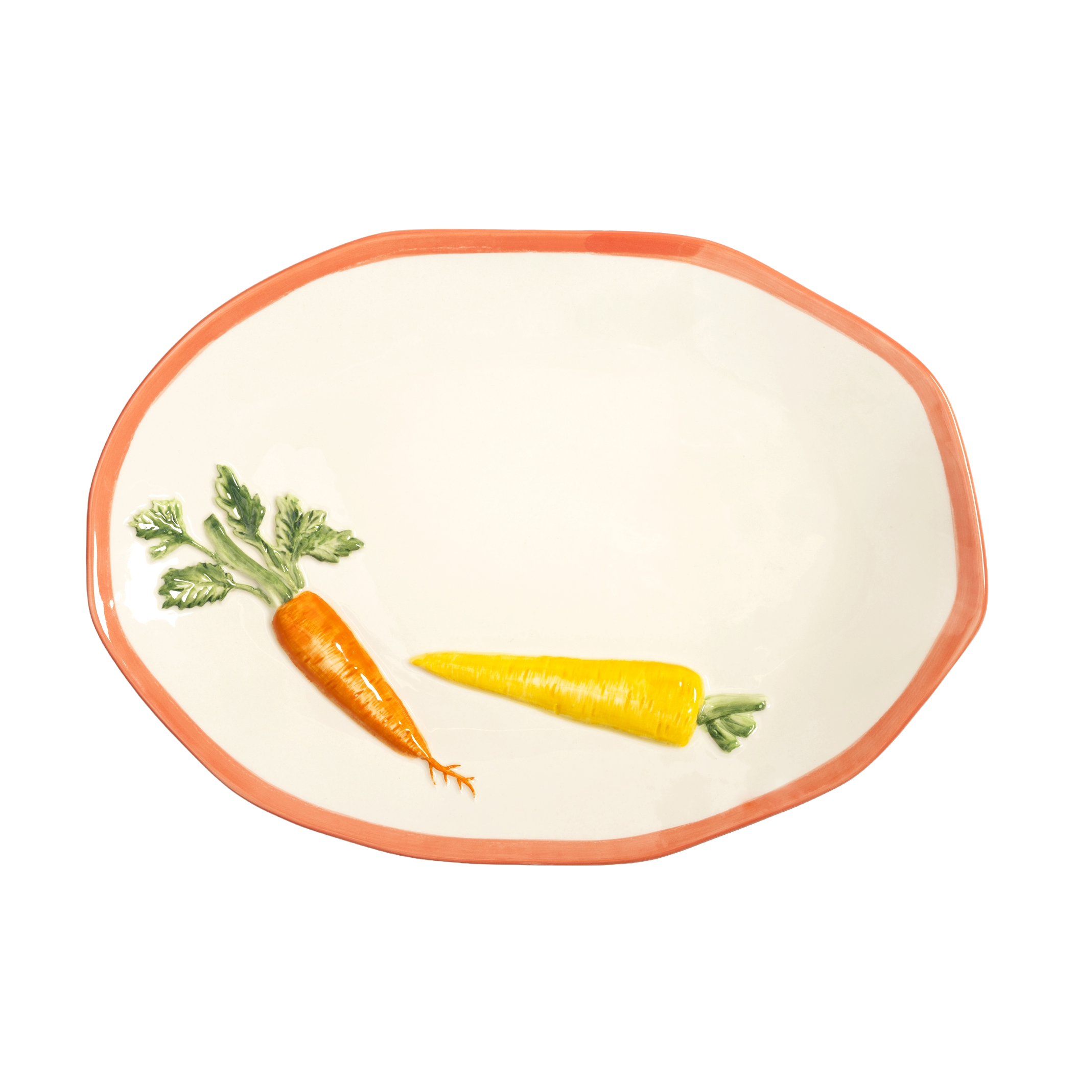 Serving Plate CAROTA white with orange and green