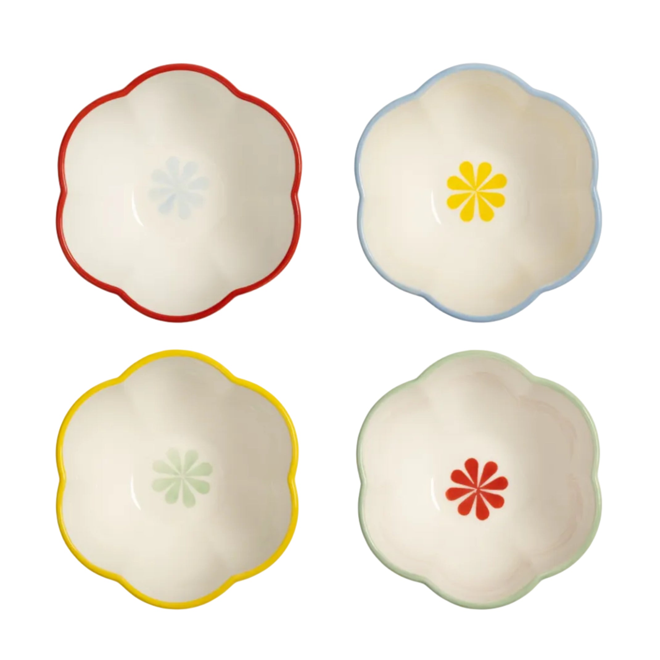 Set van kommen FOLK kleurrijk porselein