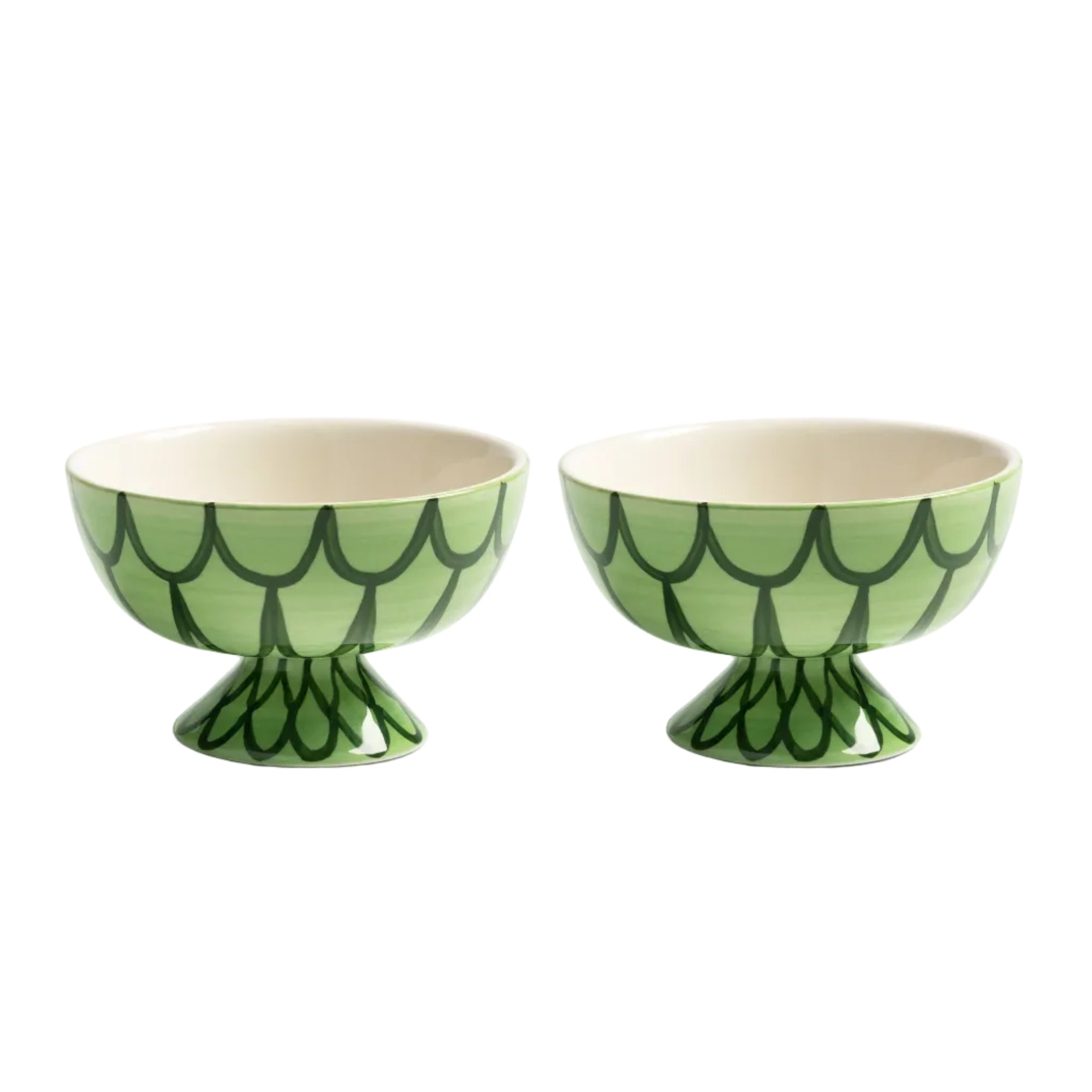 Set van kommen SIRENE groen met wit