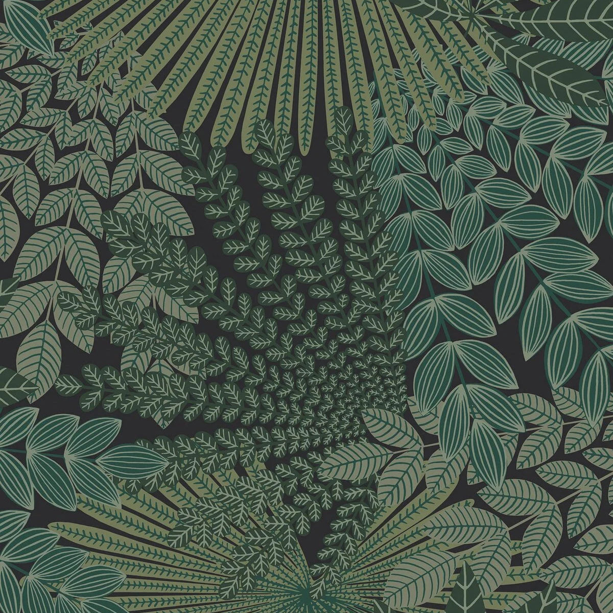 Tapete mit pflanzlichem Motiv VELVET LEAVES grün