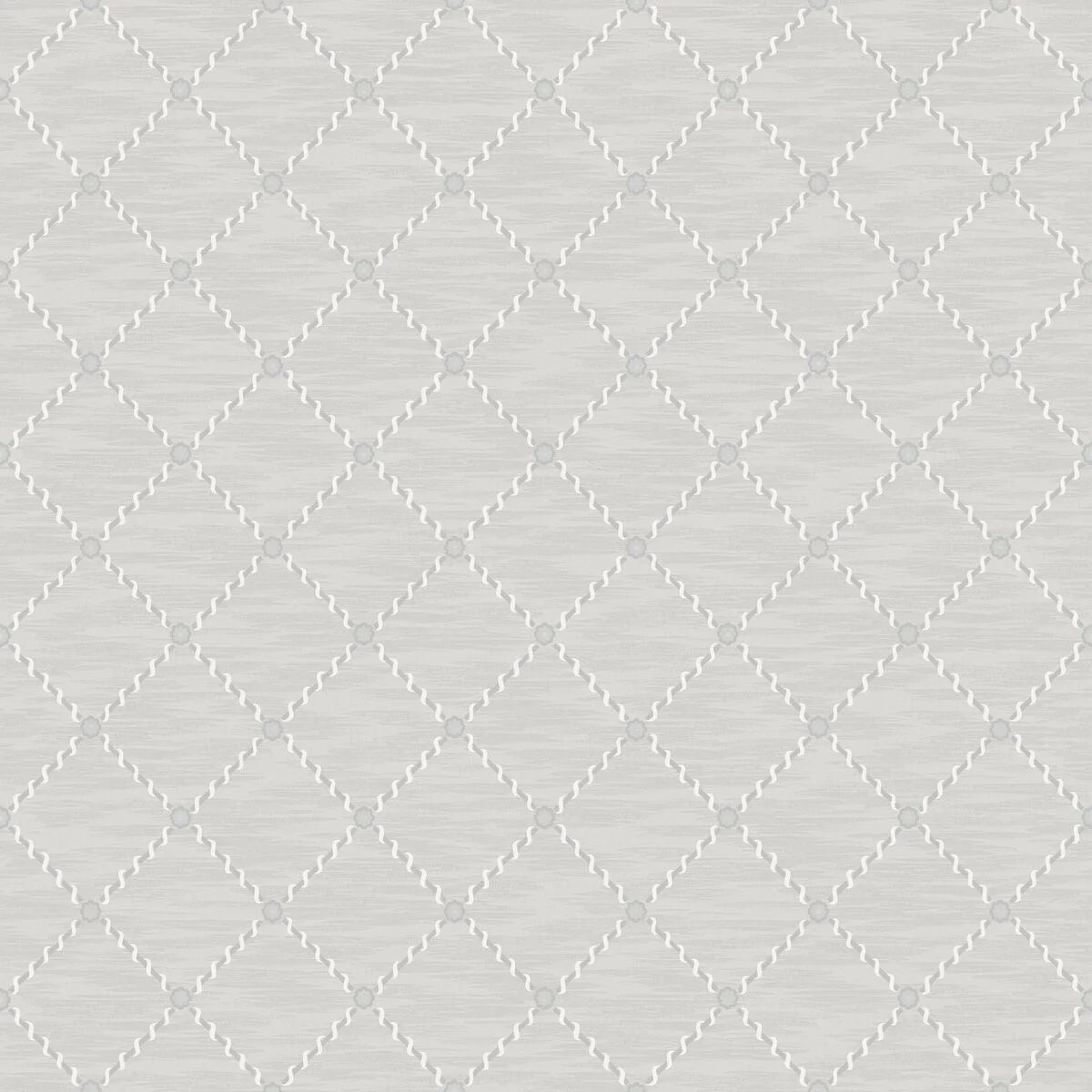 Geometrisch patroonbehang GOLDEN TRELLIS grijs met wit