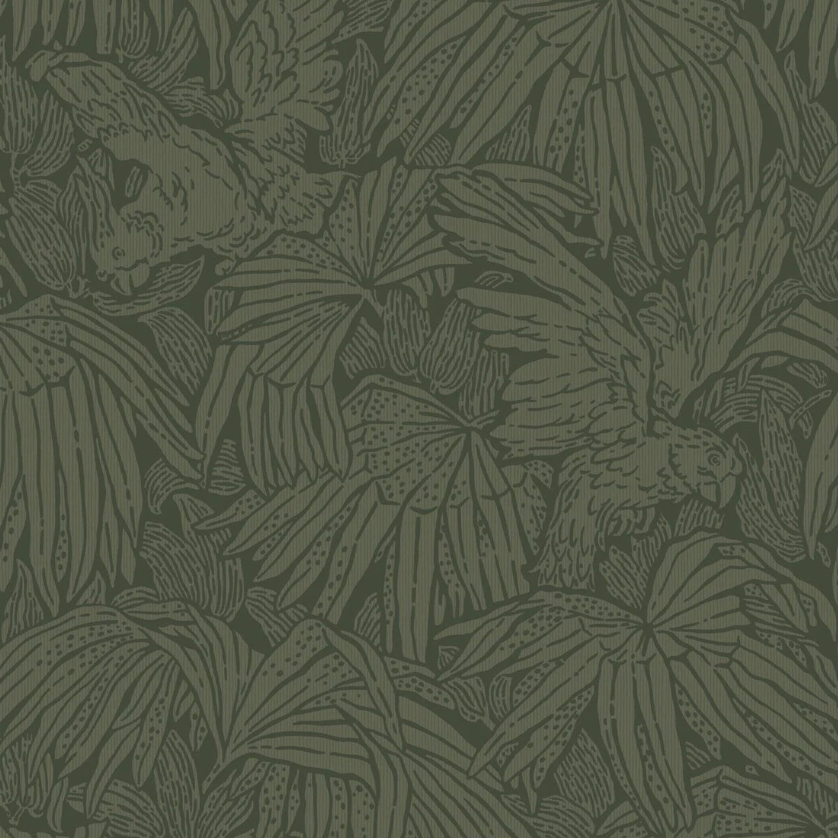 Behang met dierenmotief HIDDEN PARROT groen