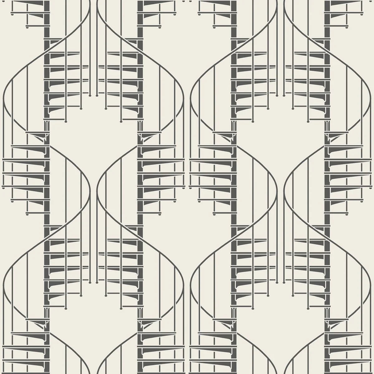 Beige tapijt met abstract patroon STAIRCASE met zwart