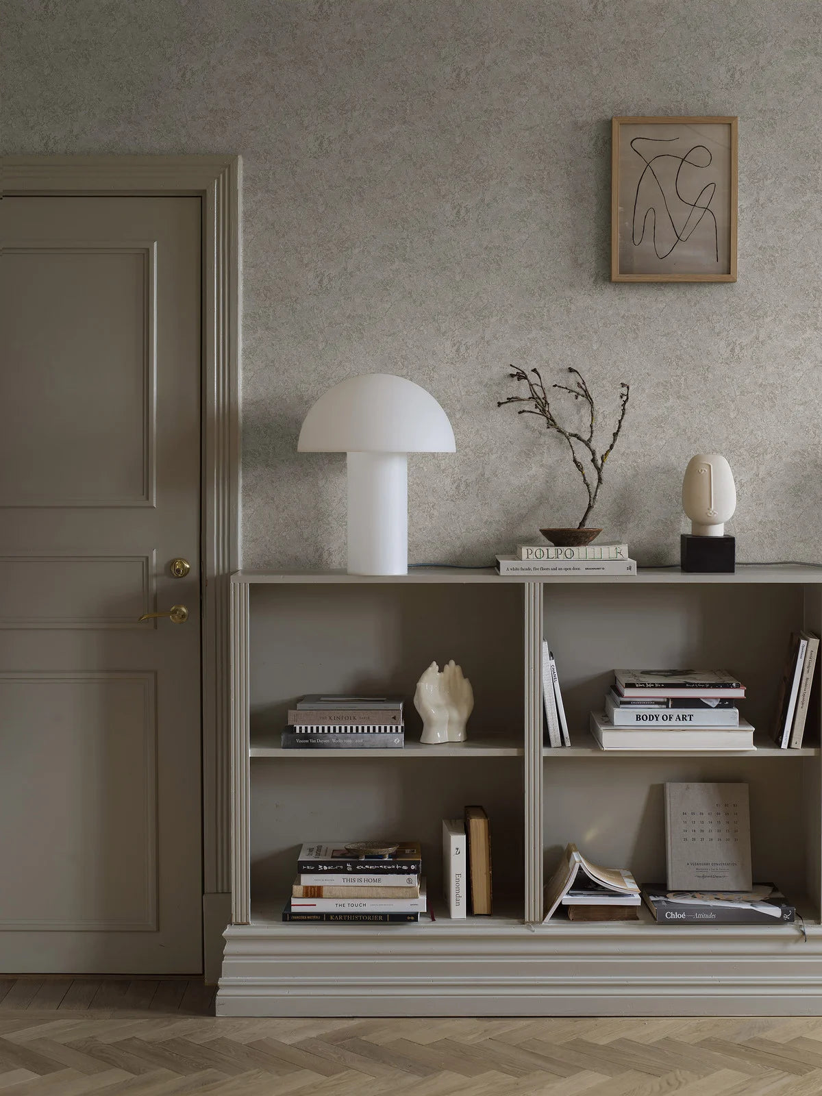 Marmerimitatiebehang TRAVERTINE warm wit