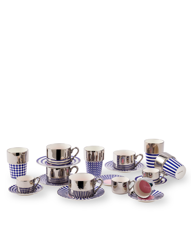 Set van koffiekopjes AUNTY COFFEE CUPS donkerblauw