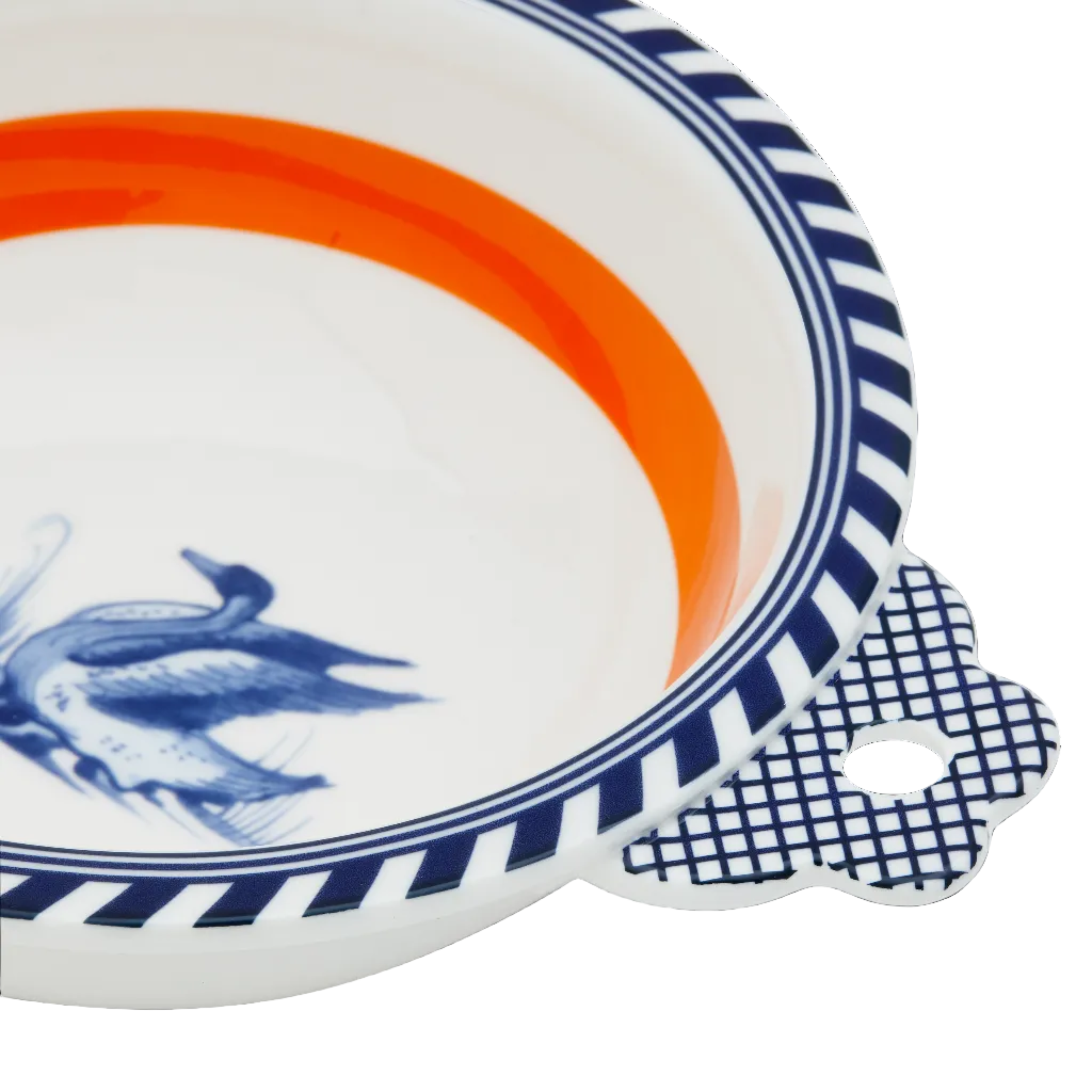 BIRD Bowl white with orange and blue