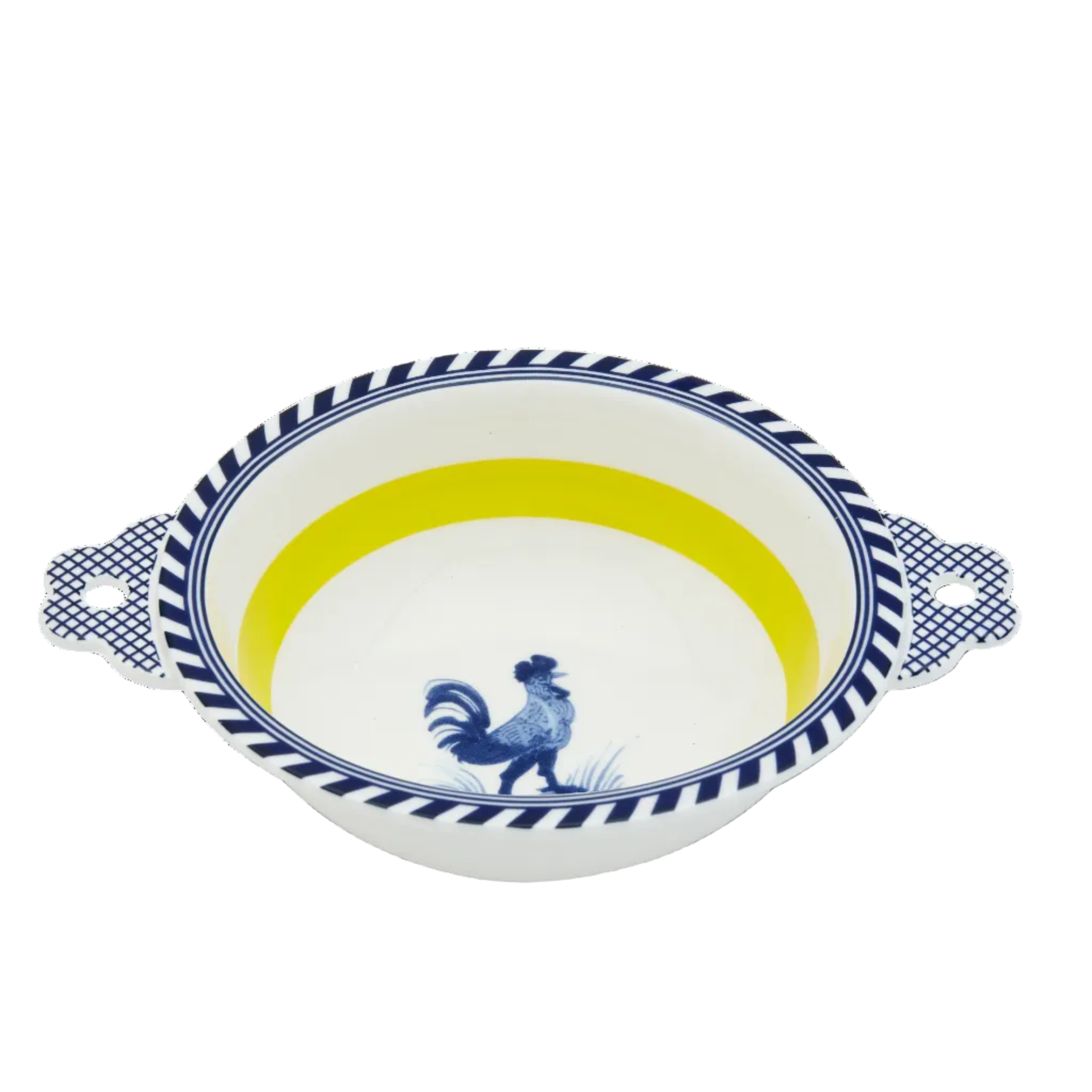 Miska BIRD wit met geel en blauw