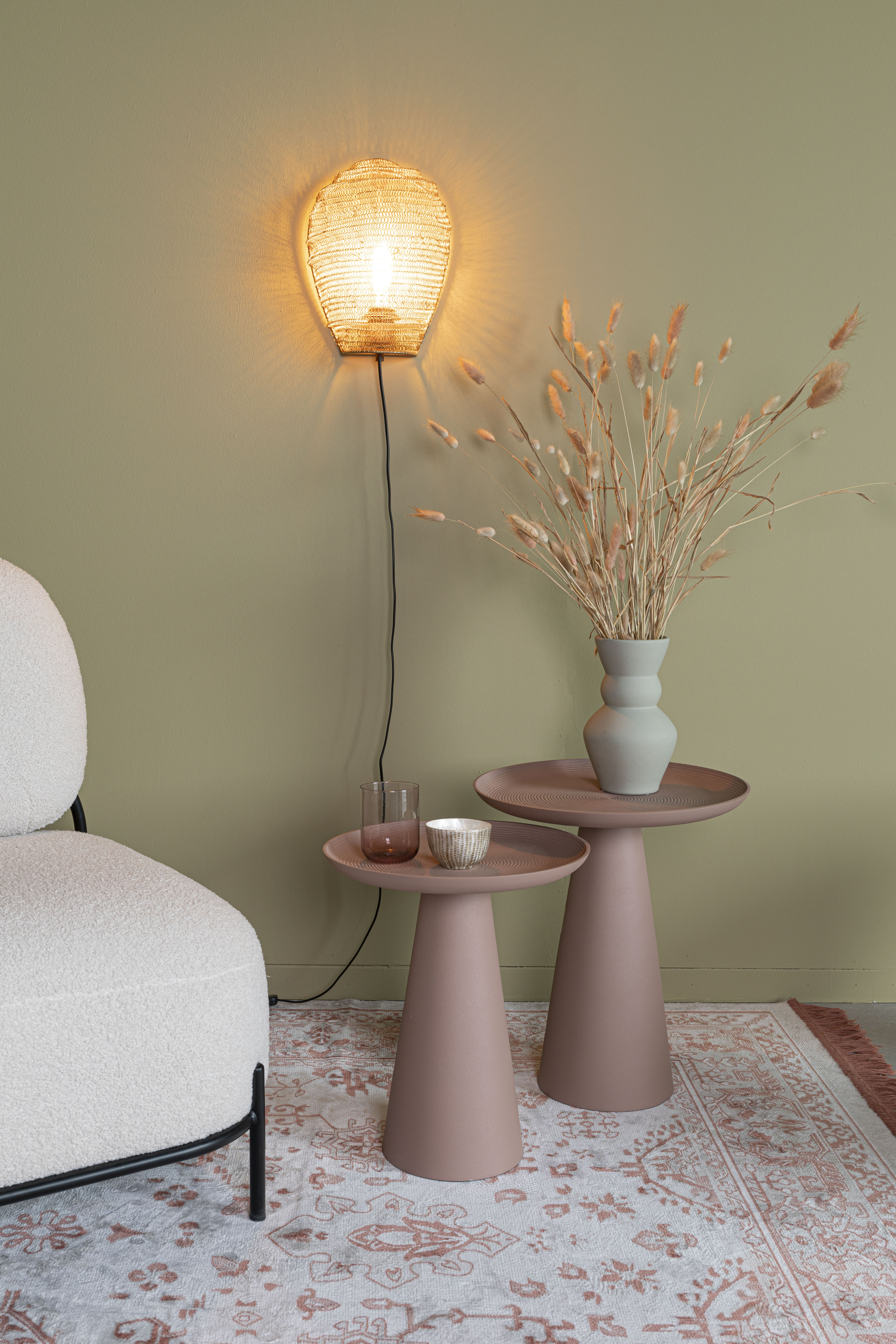 Bijzettafel RINGAR vuilroze