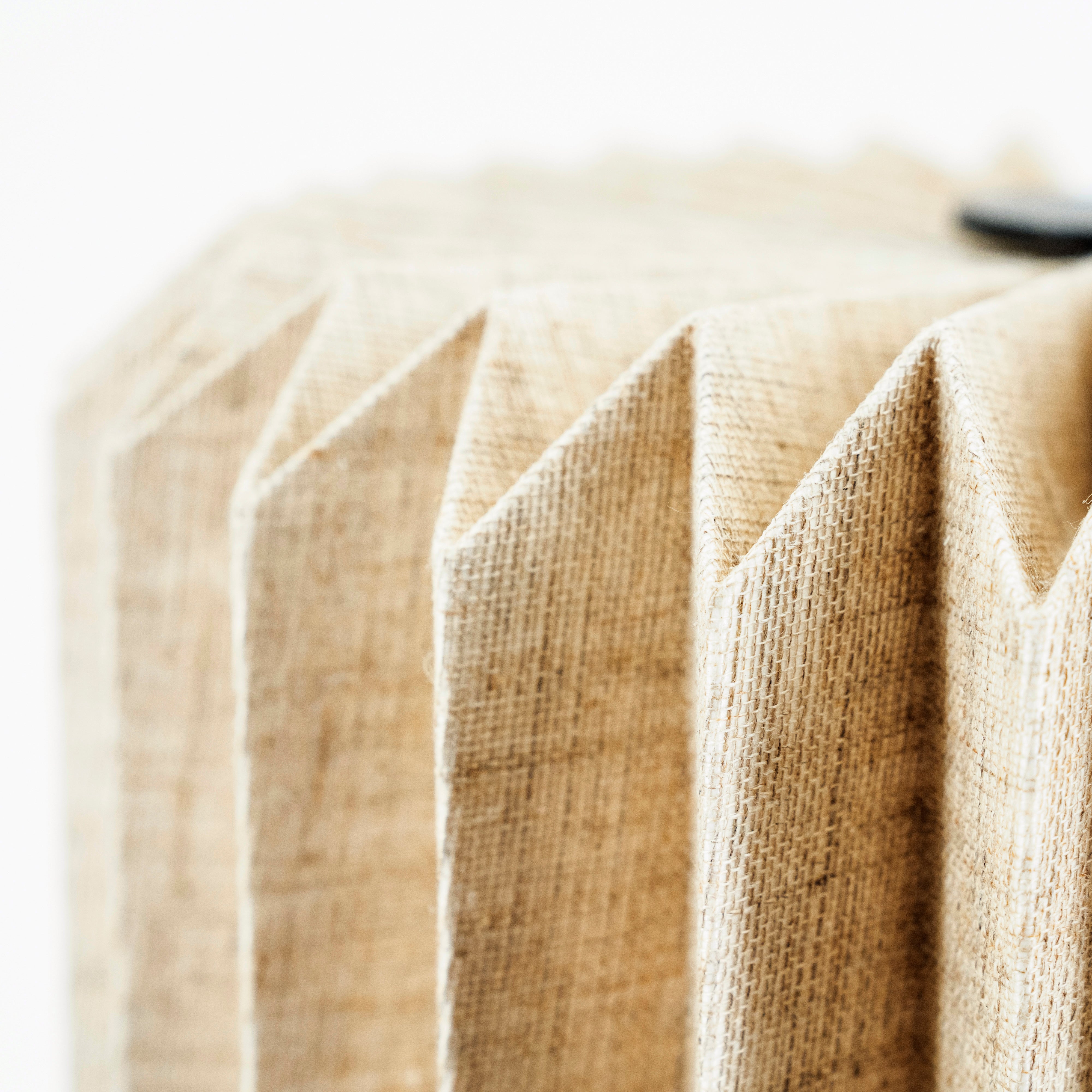 ZUKI Floor Lamp in Paper and Linen with Wooden Base