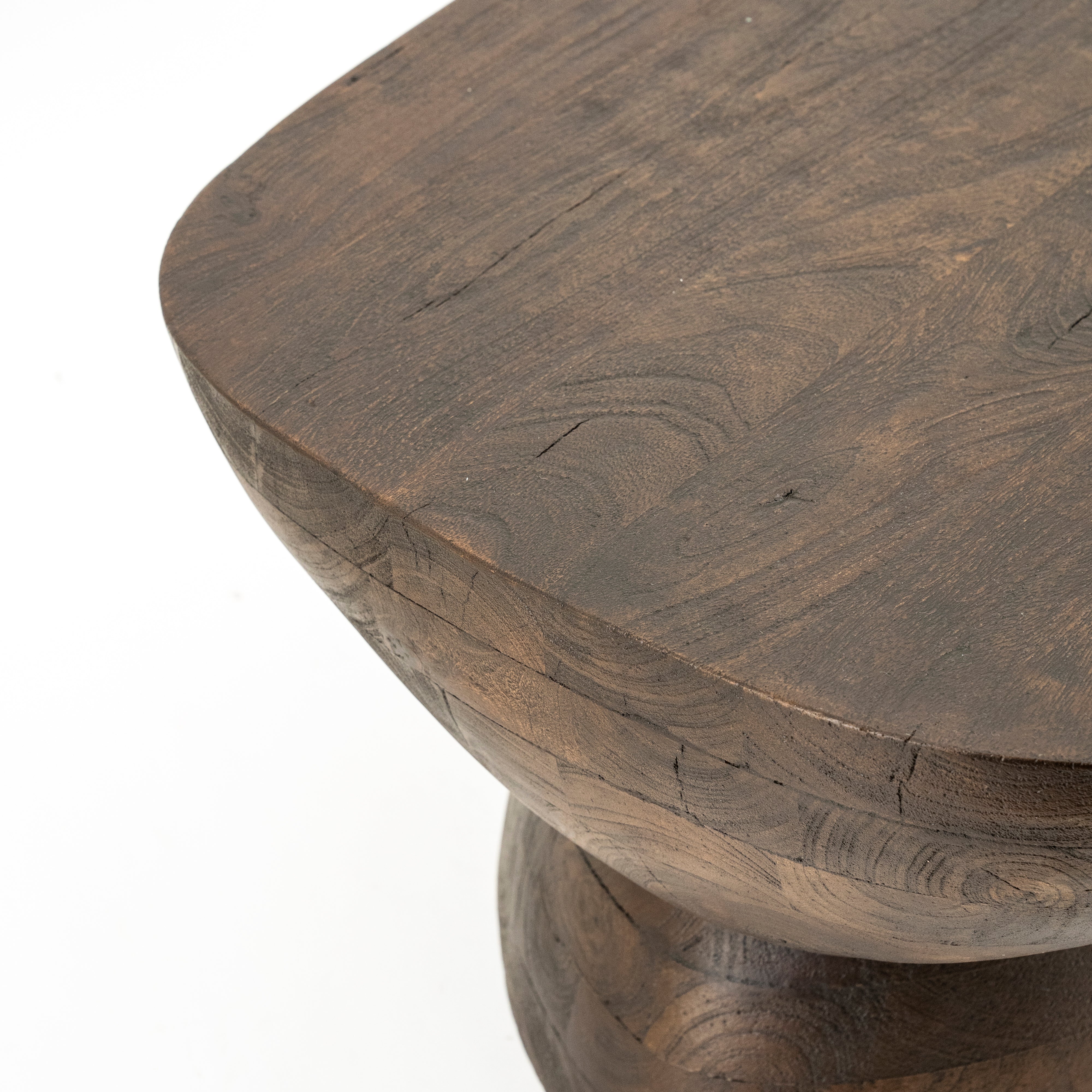 Koffietafel COBBLE donkerbruin mango hout