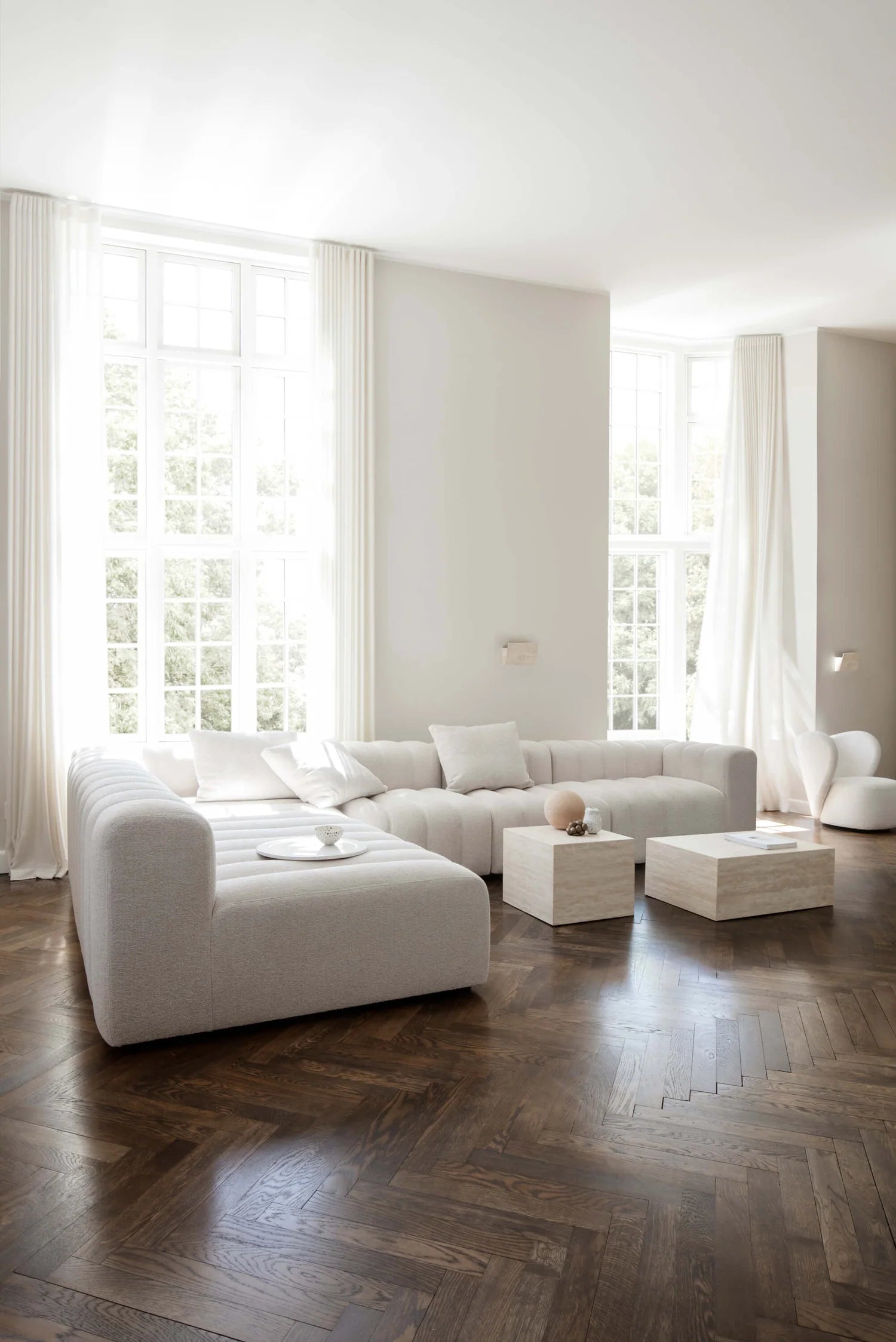 Travertine hanging lamp