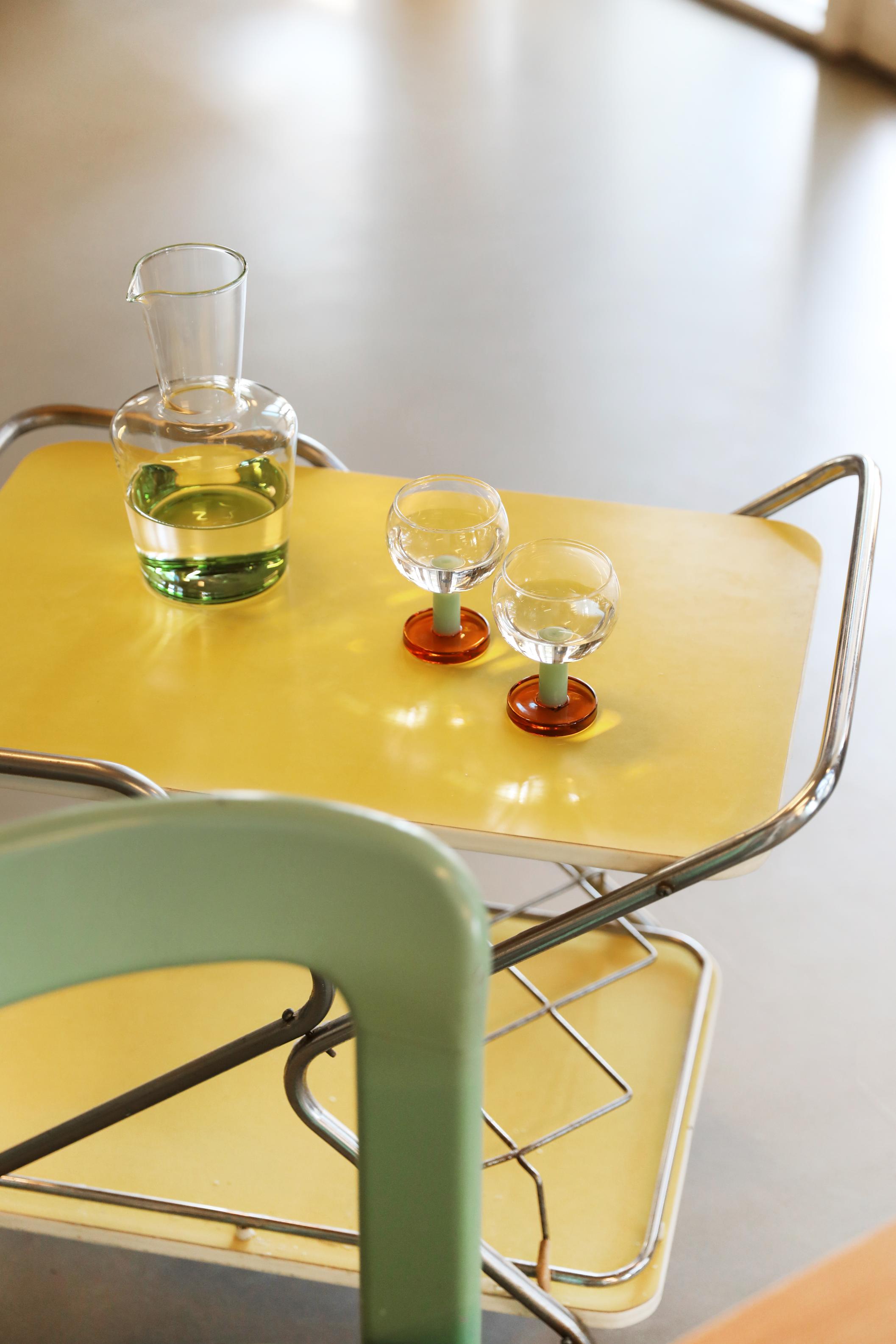 CANTINE Amber Glasses Set with Green