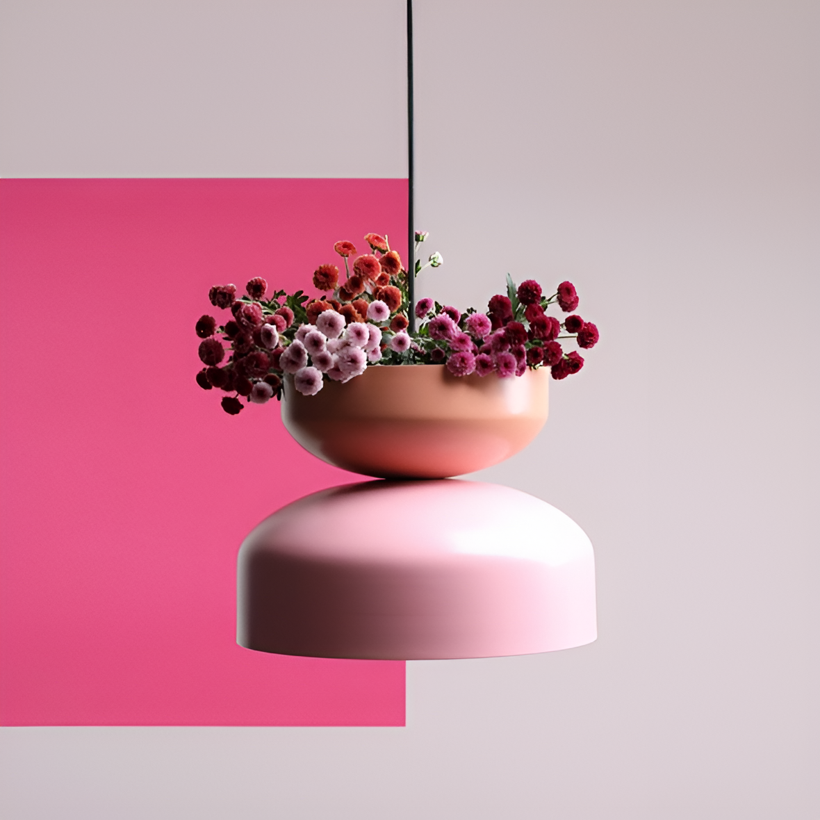 Hanglamp TULA koraalrood met roze