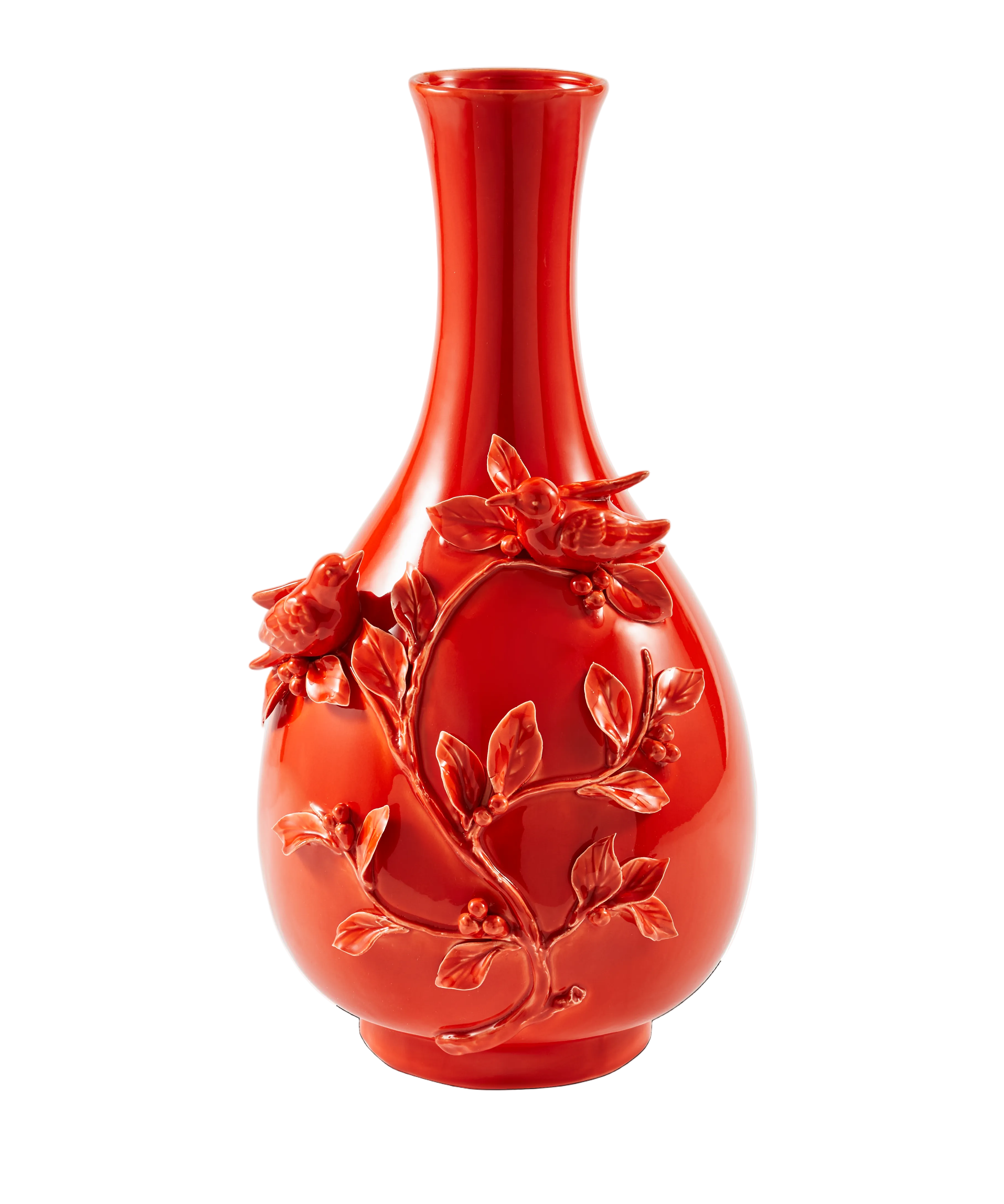 3D BIRDS Vase dark orange