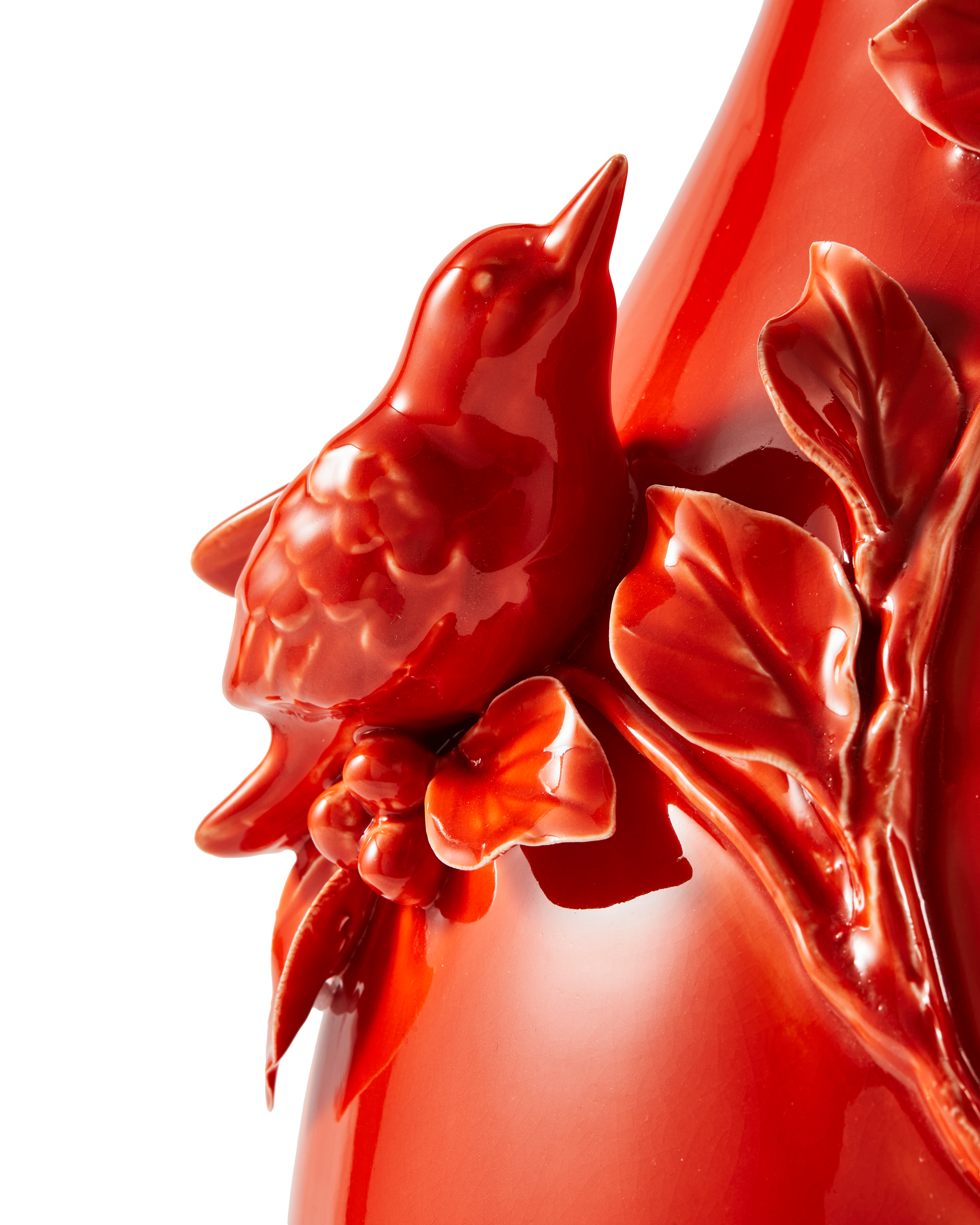 3D BIRDS Vase dark orange