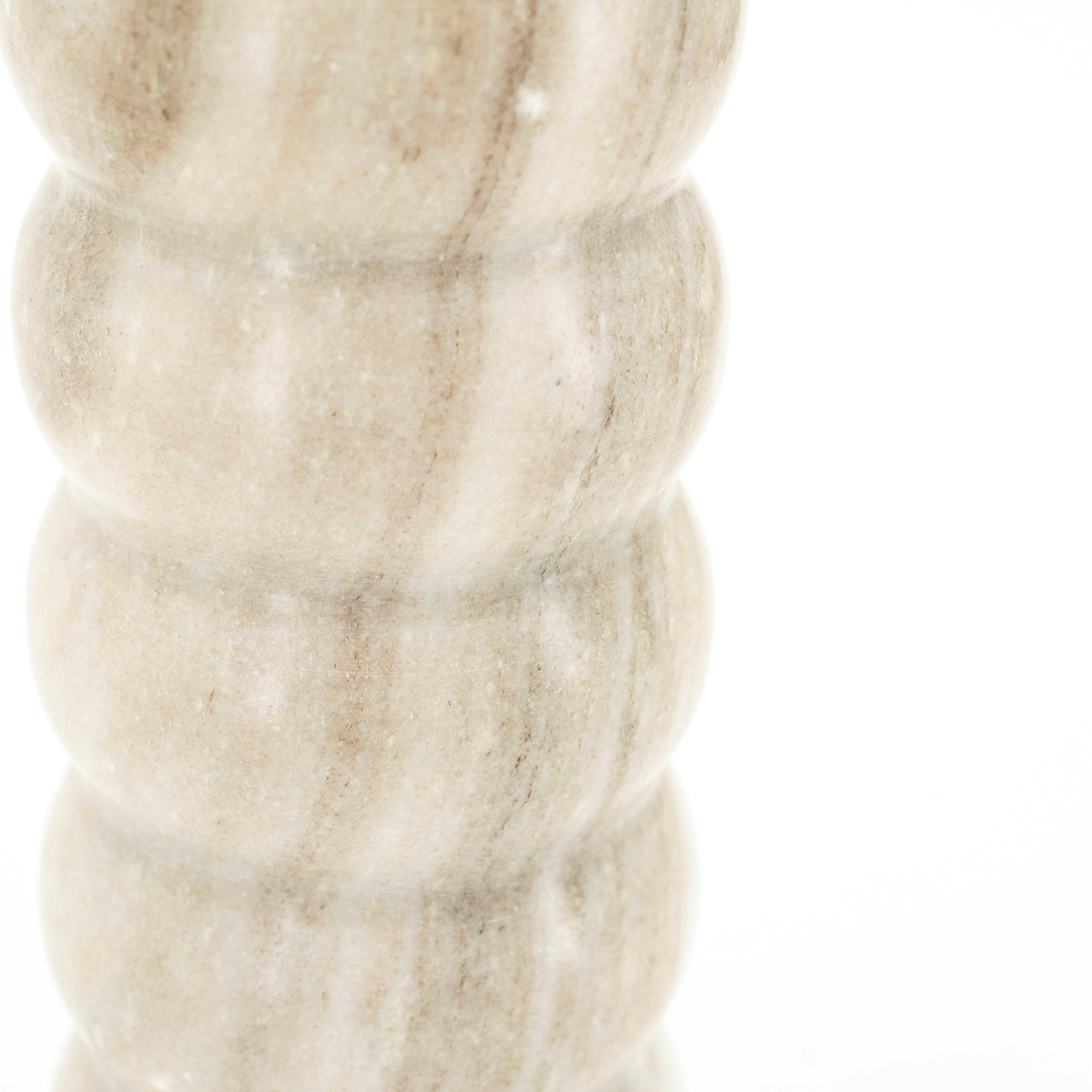 PATRON Table Lamp Beige Marble with Cream Shade