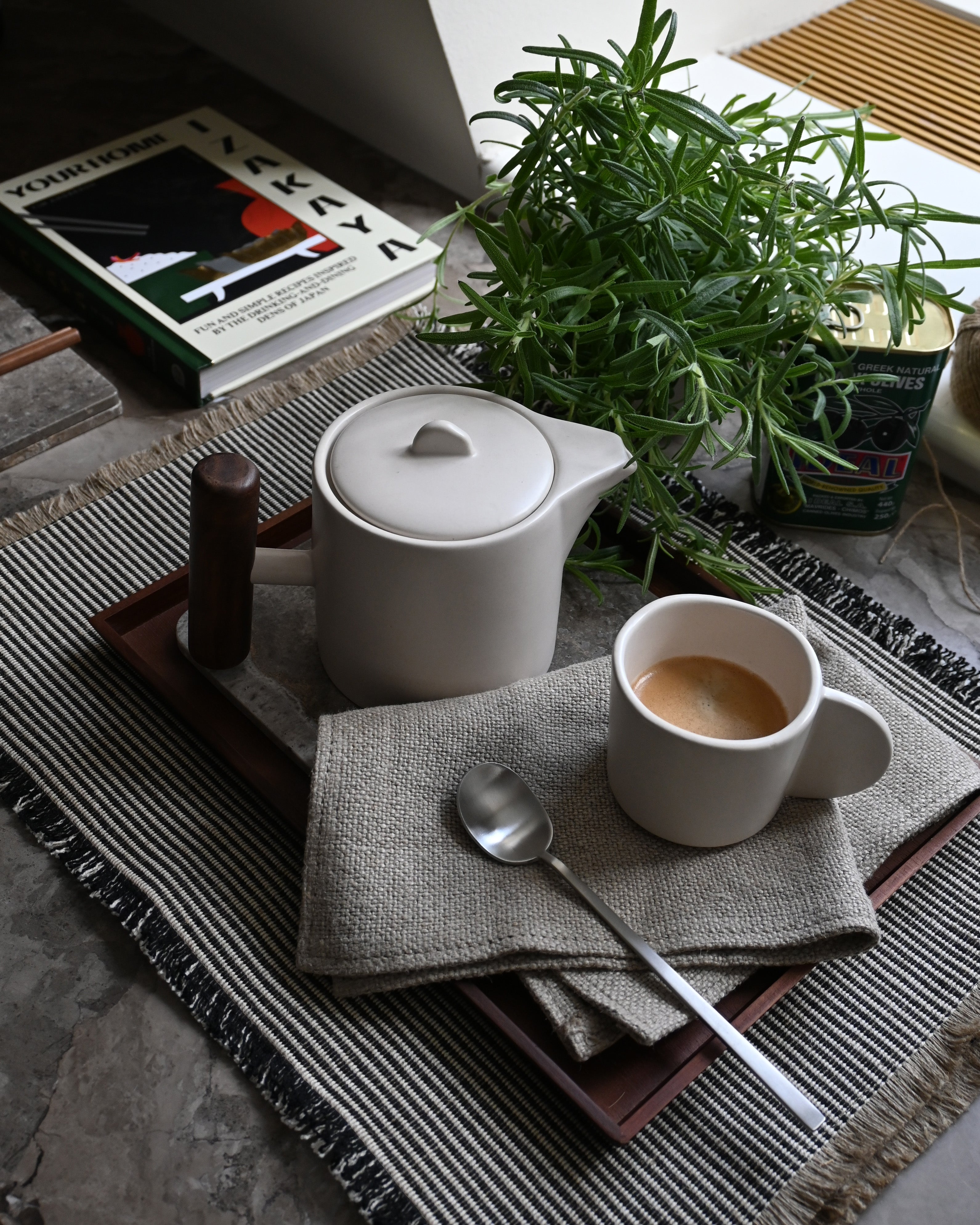 Native White Stoneware Teapot