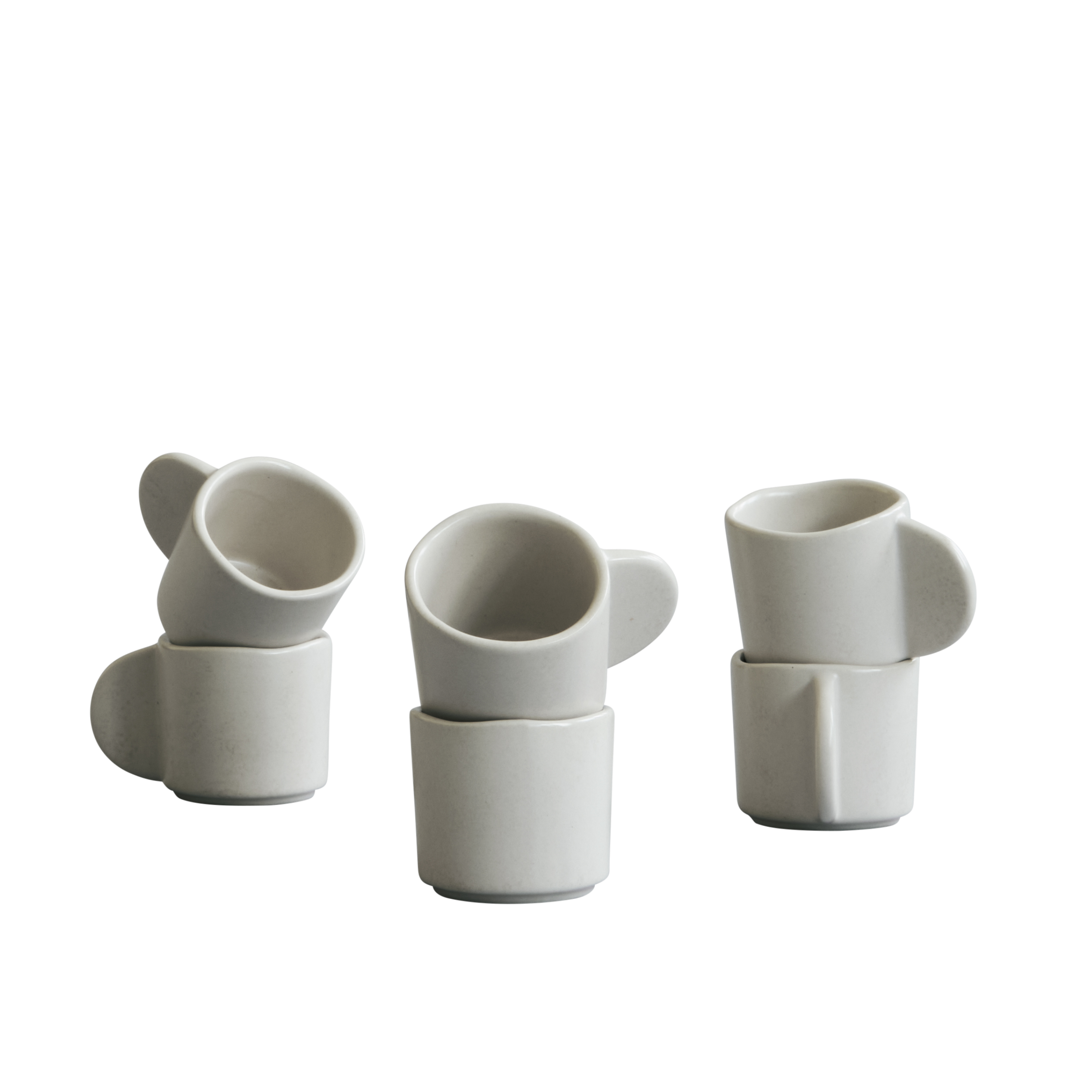 Native White Stoneware Espresso Cup Set