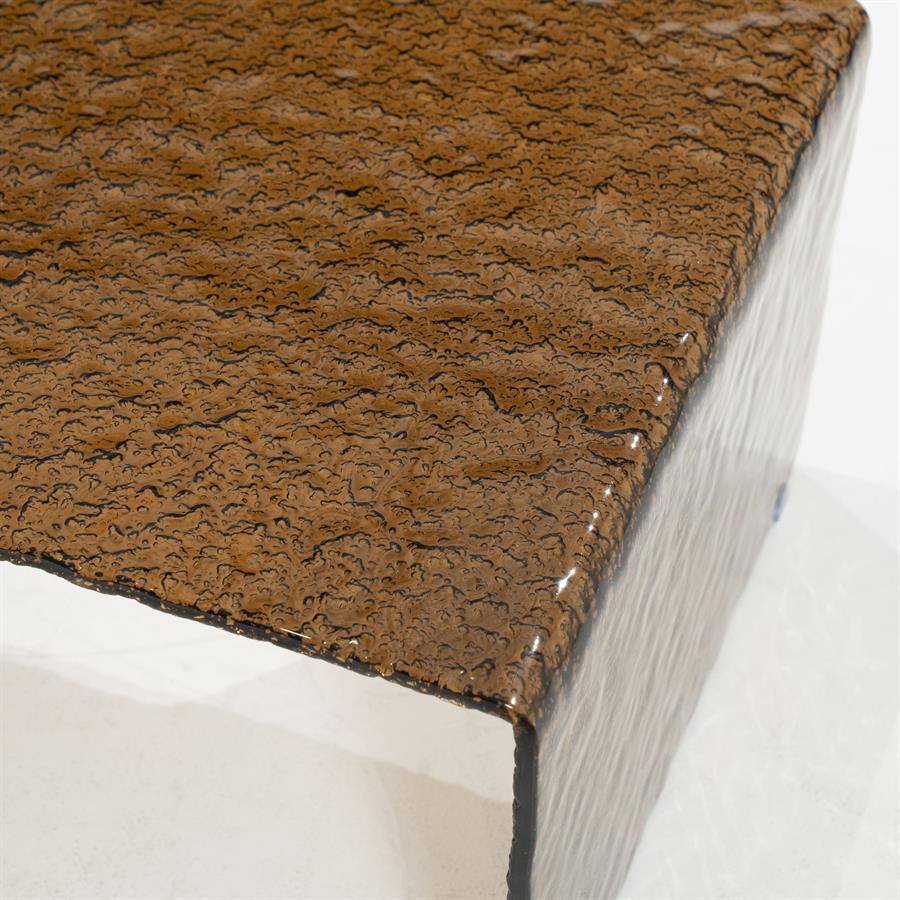 Couchtisch RIPPLE dunkelbraunes Glas