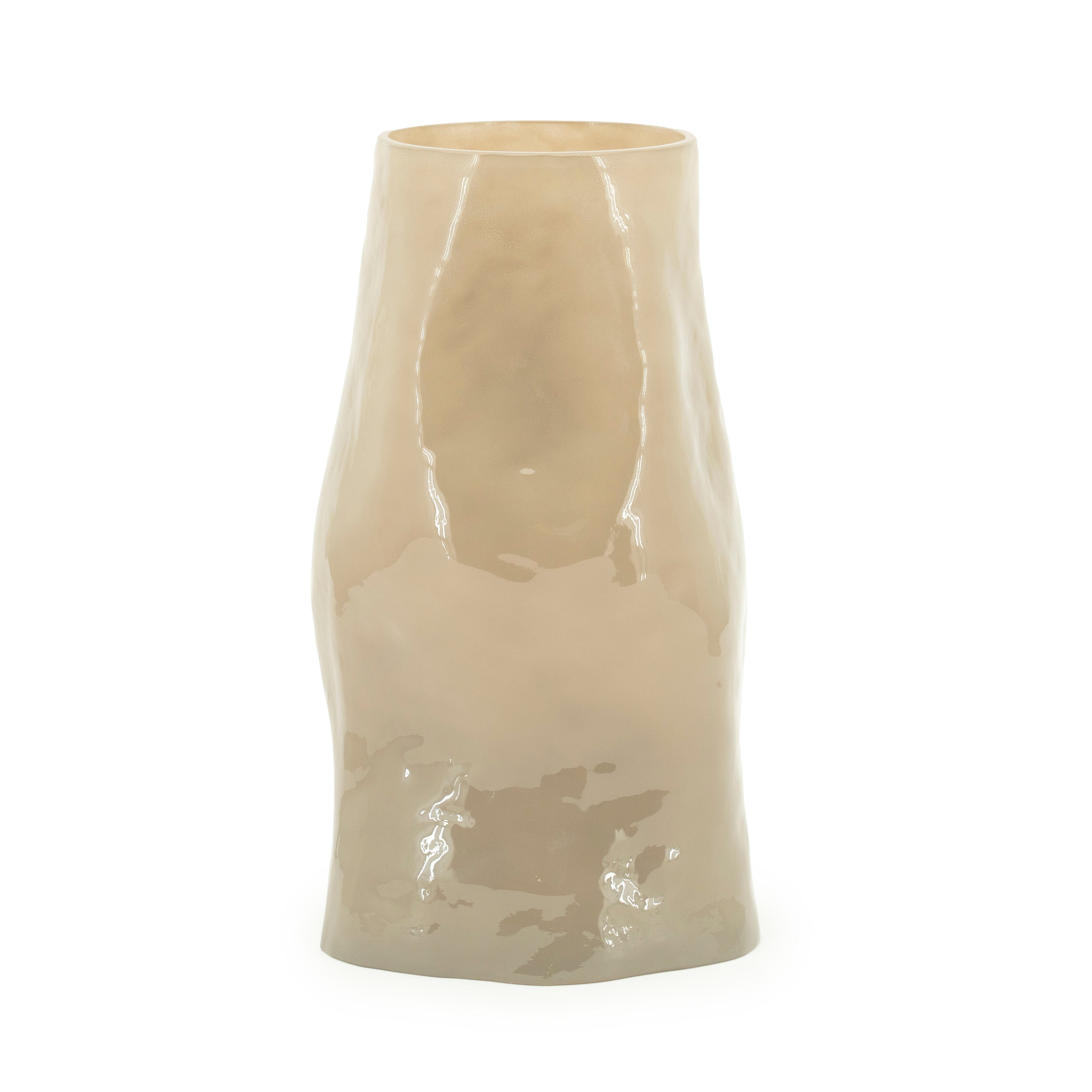 BOYNA taupe glass vase