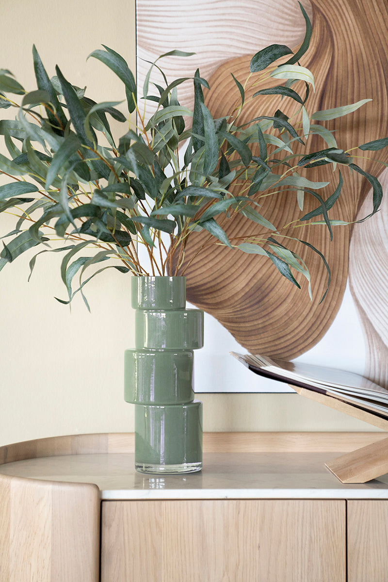 Glass vase PILA green