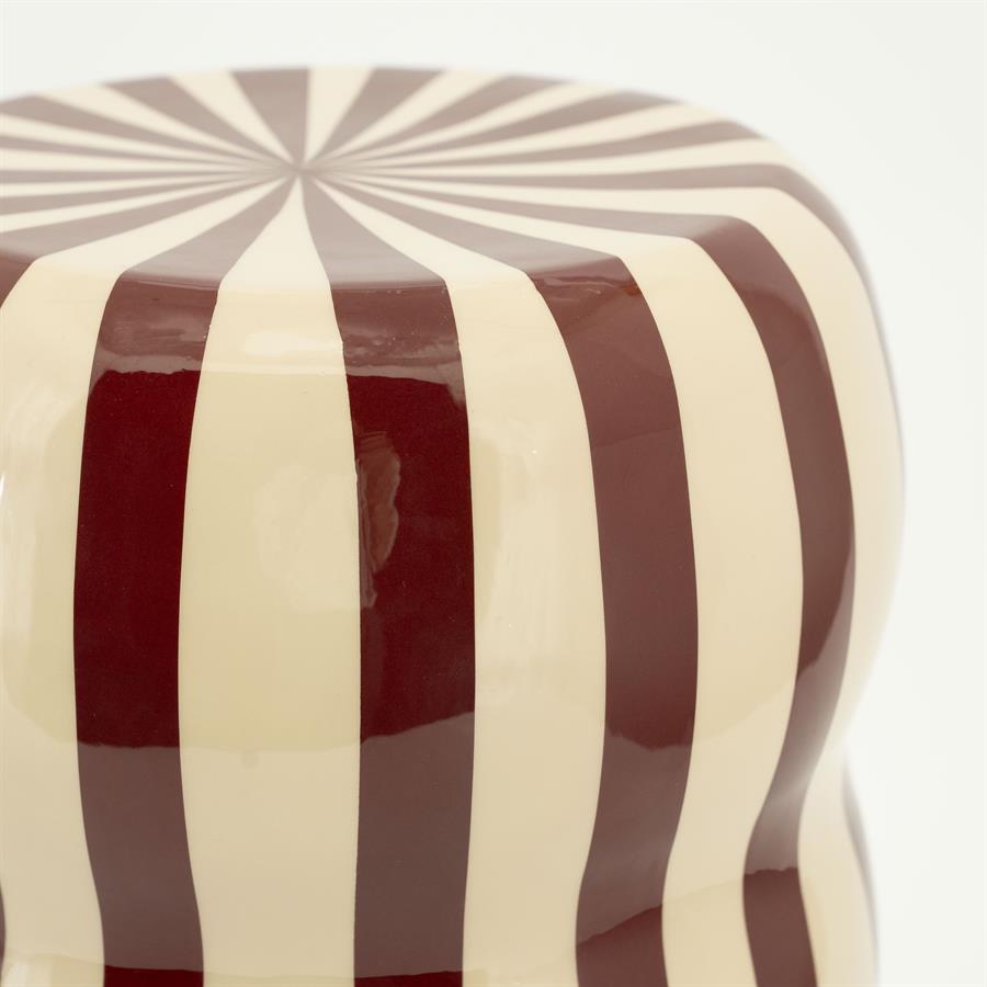 CANDICE bordeauxkleurige bijzettafel met crème