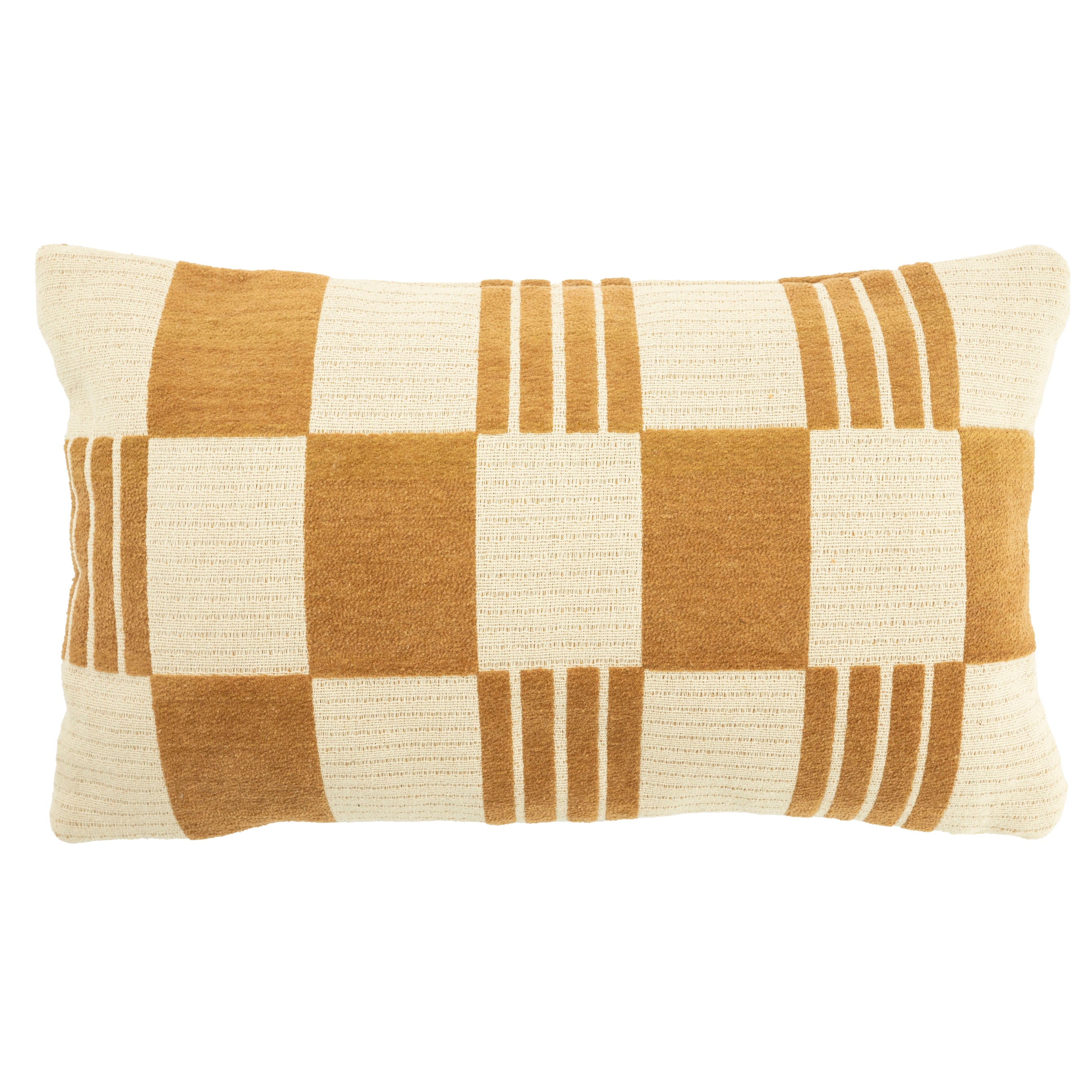 Kissen TWIST senfgelb mit beige