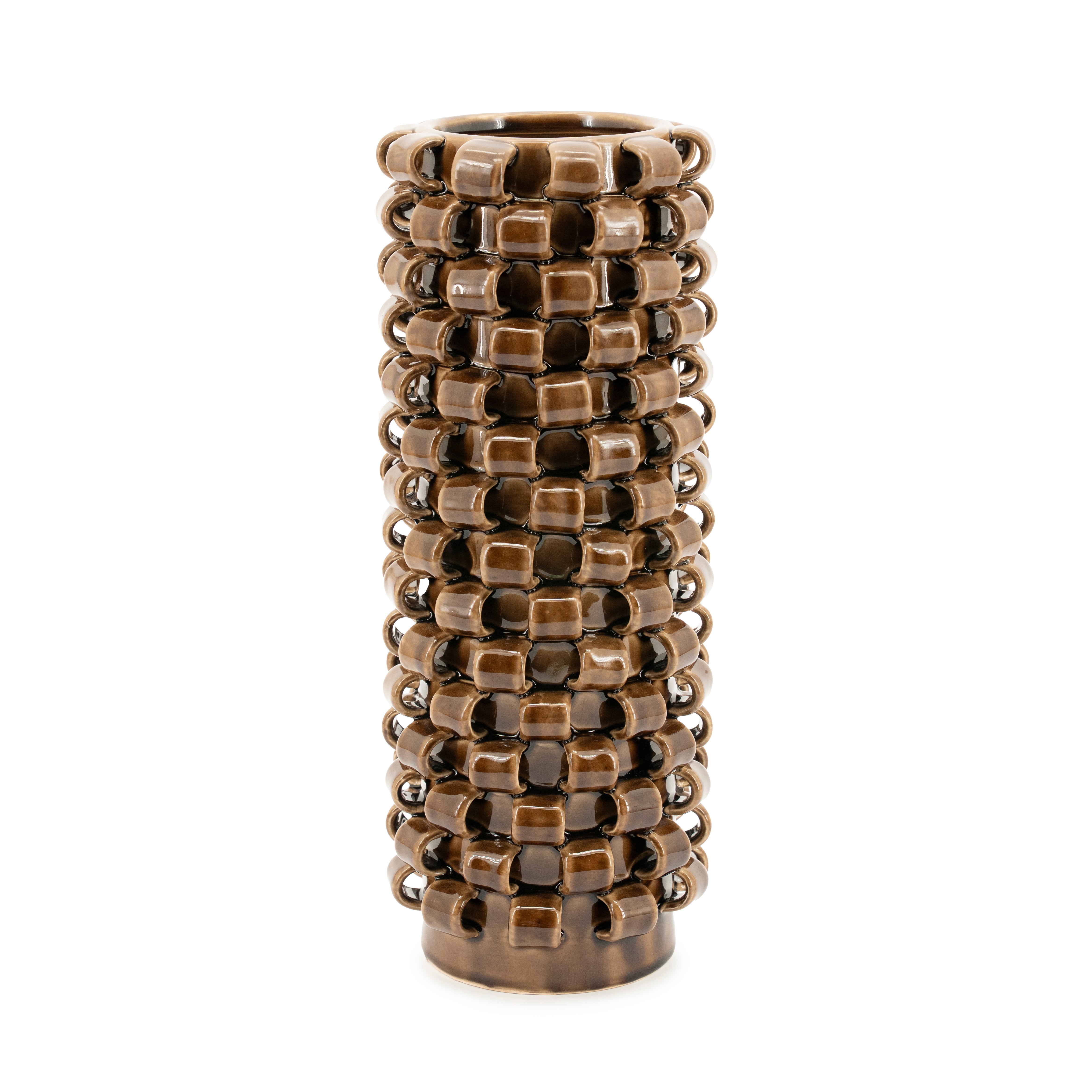 LOOPA vase brown ceramic