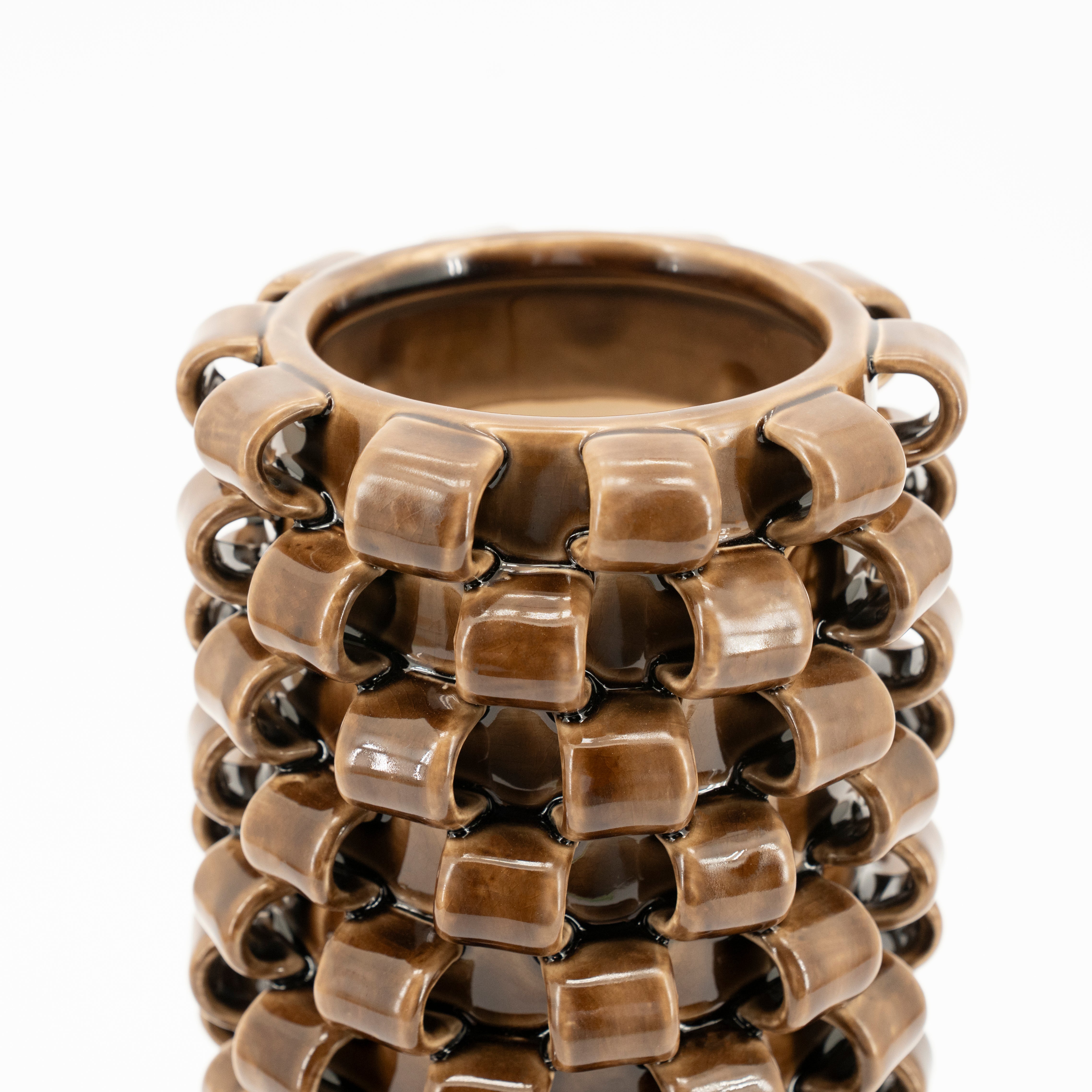 LOOPA vase brown ceramic