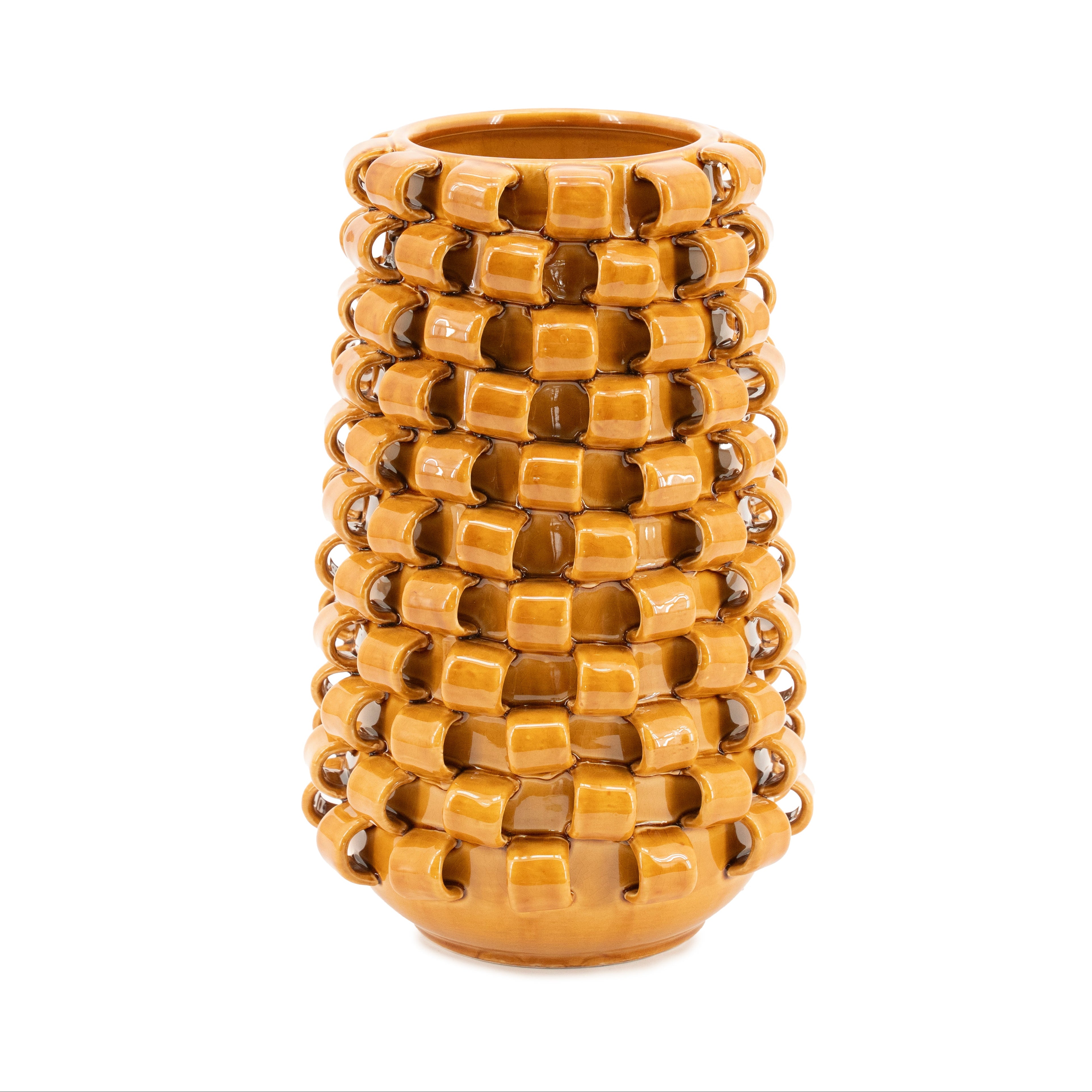 Vase LOOPA senfgelb Keramik