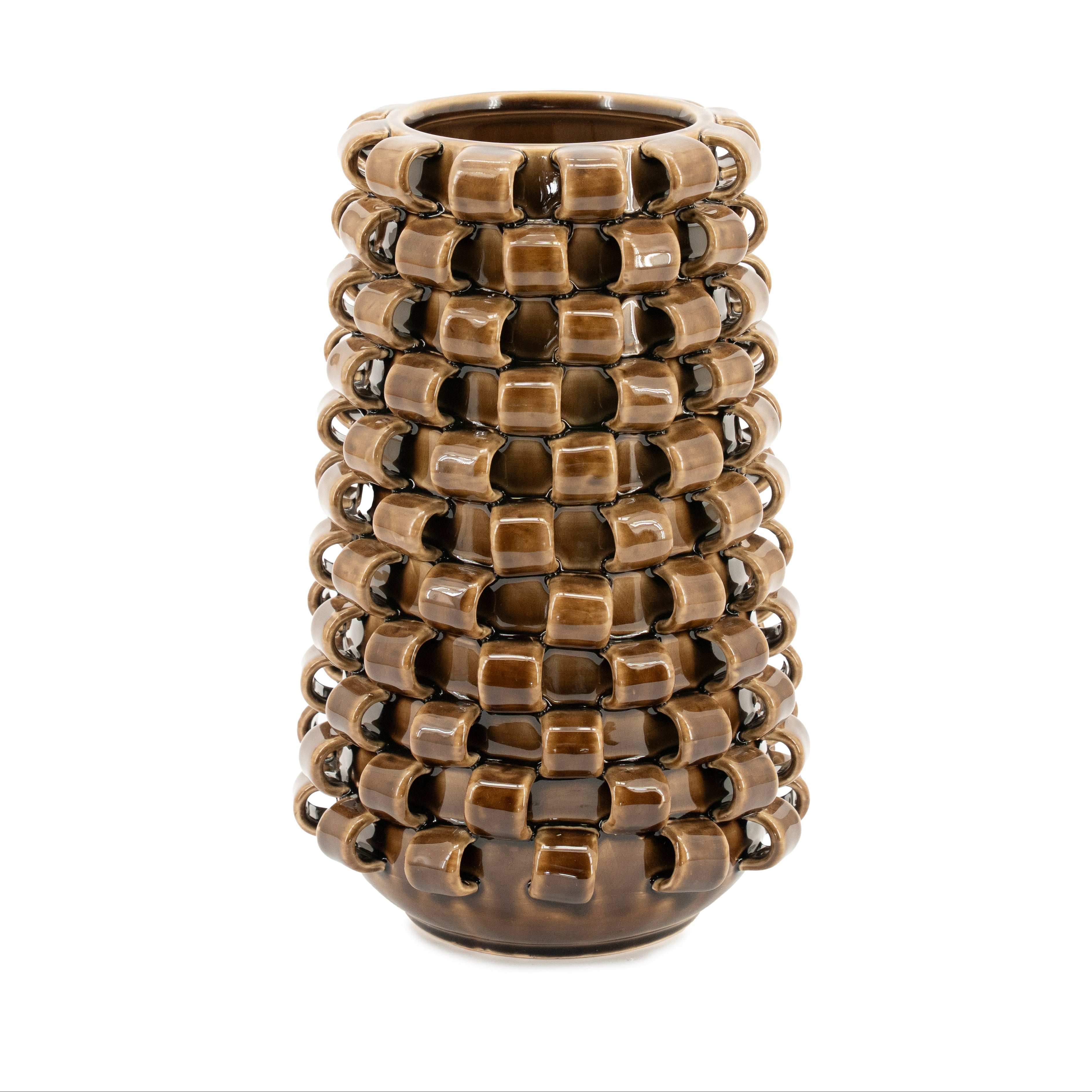 LOOPA vase brown ceramic