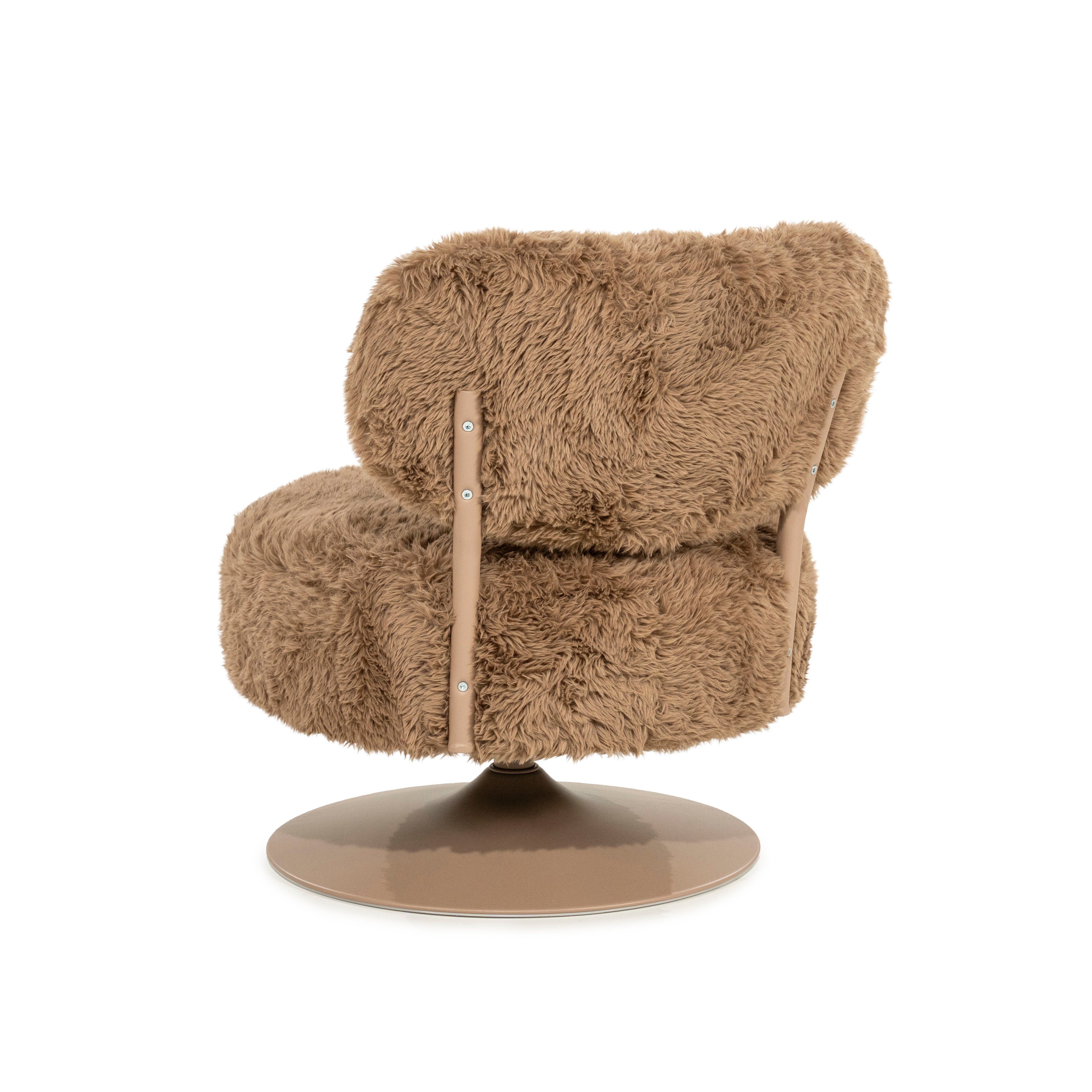 FURLO Brown Swivel Armchair