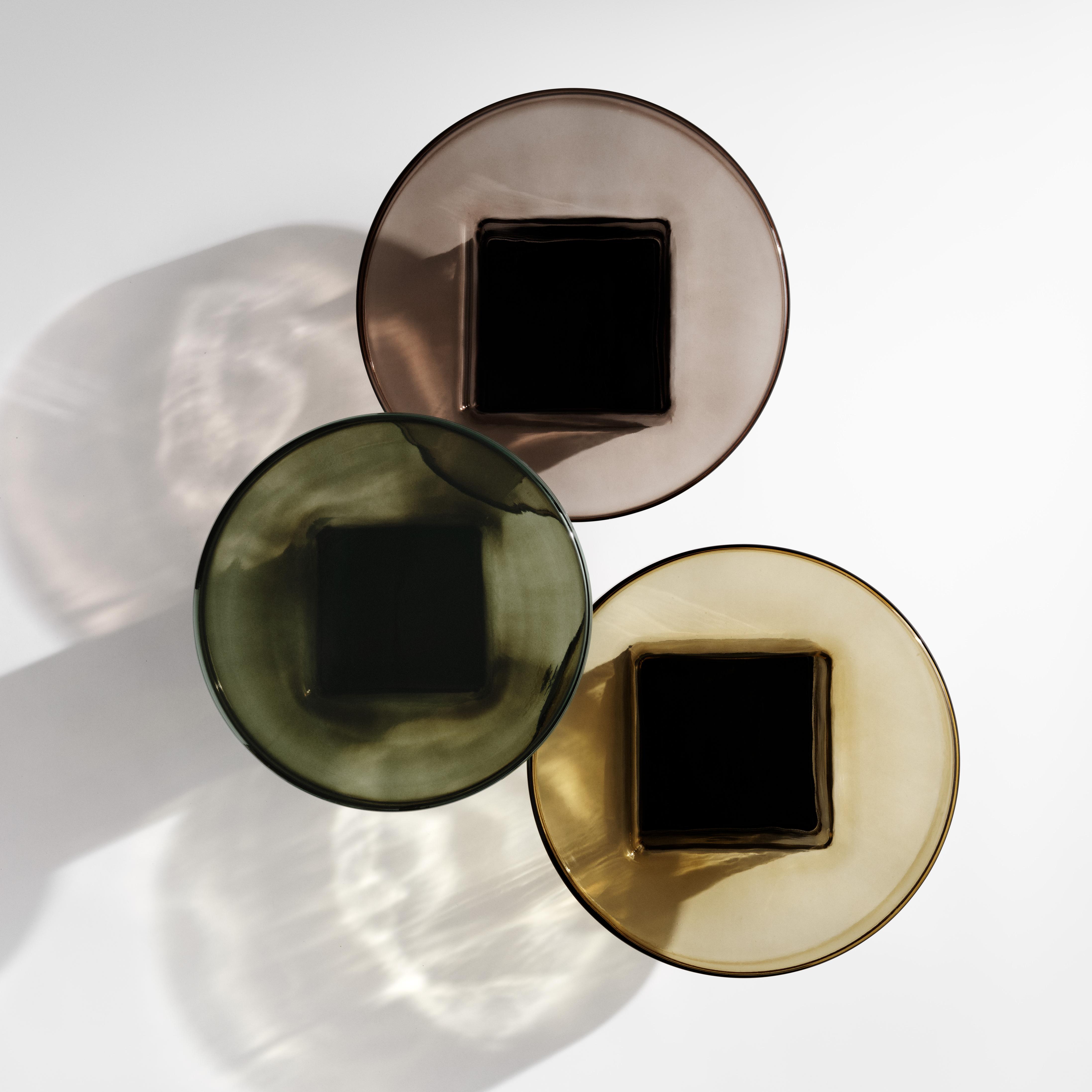 Koffietafel NAKED amberkleurig glas