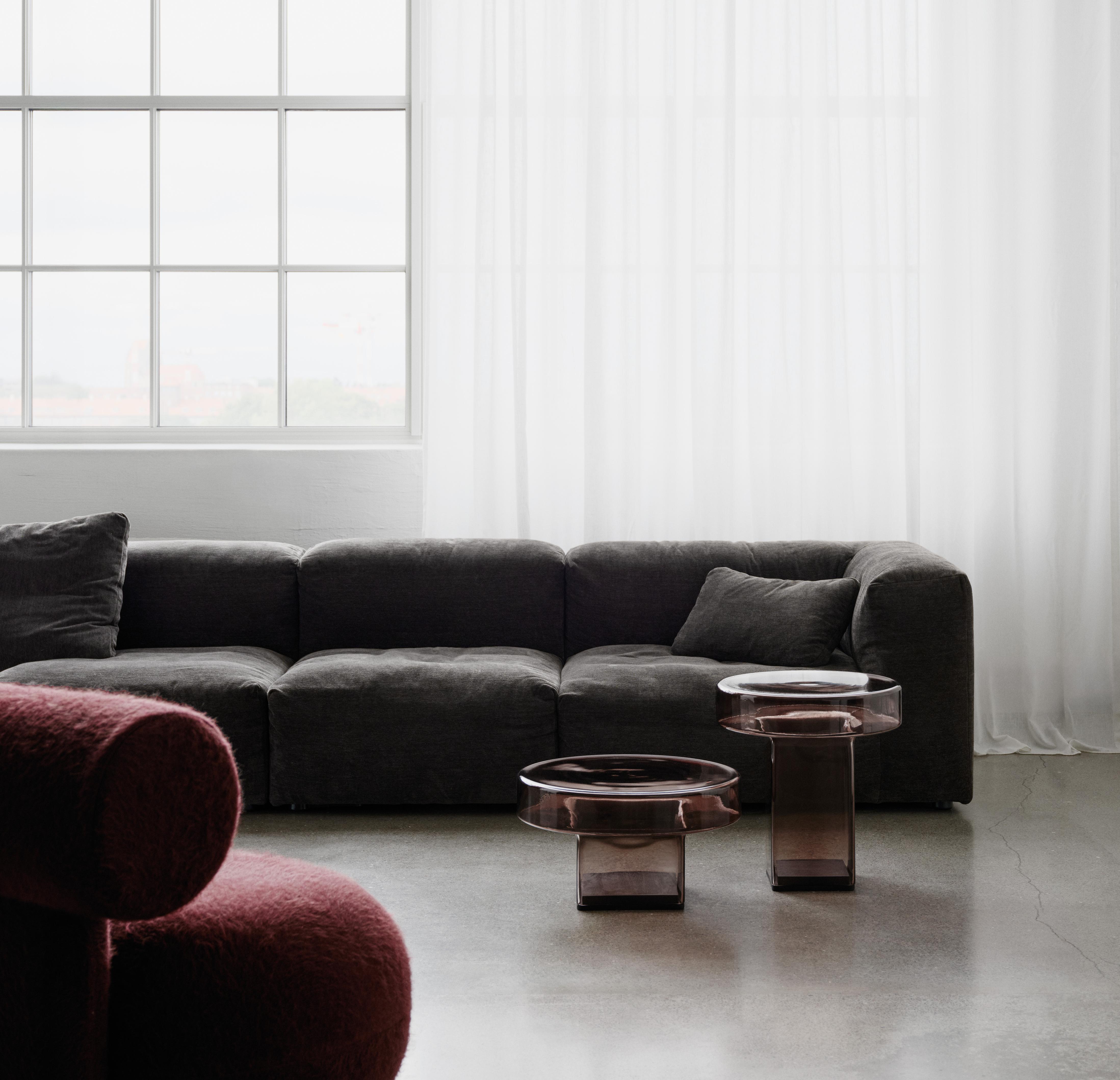 Koffietafel NAKED amberkleurig glas