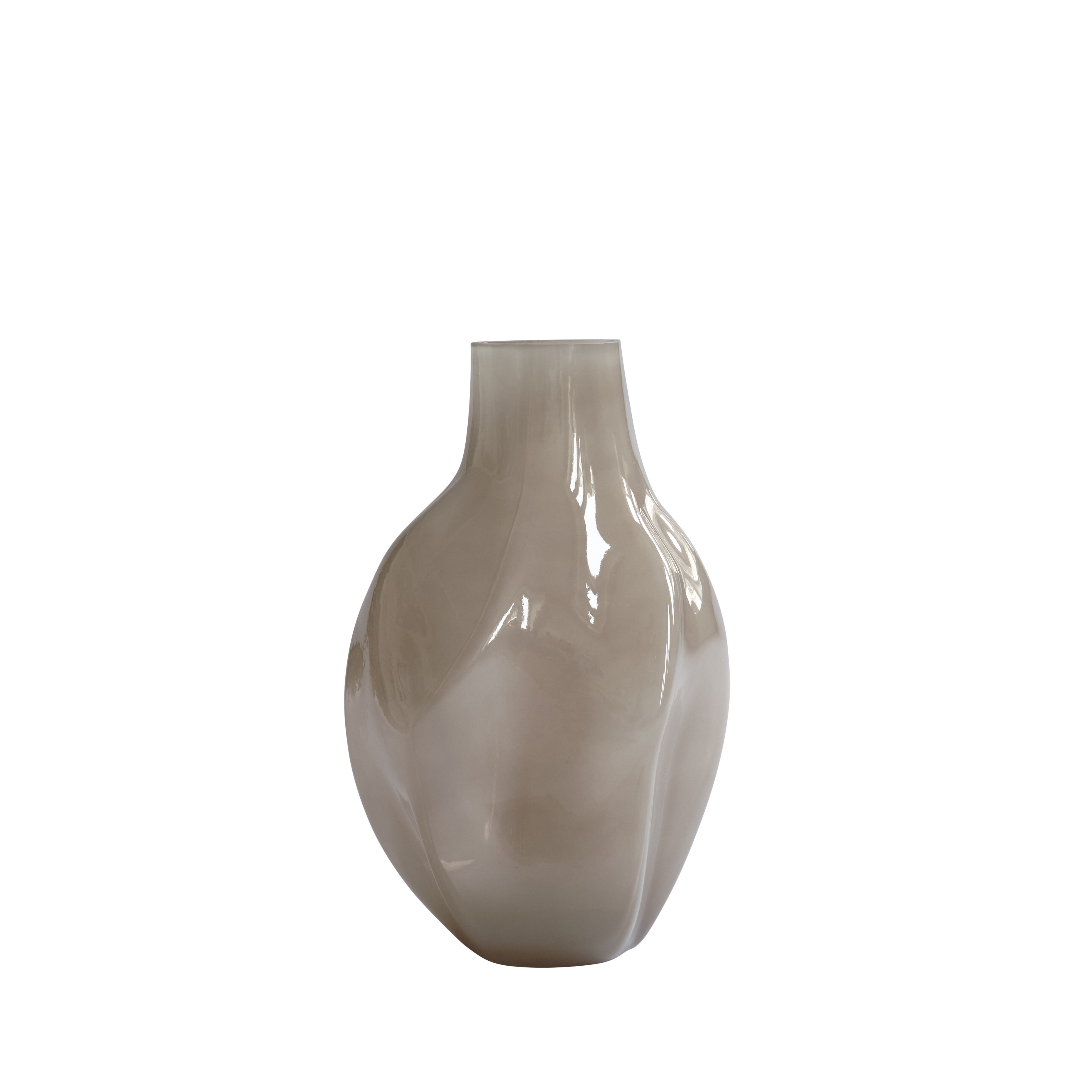 BAKKU dark beige glass vase