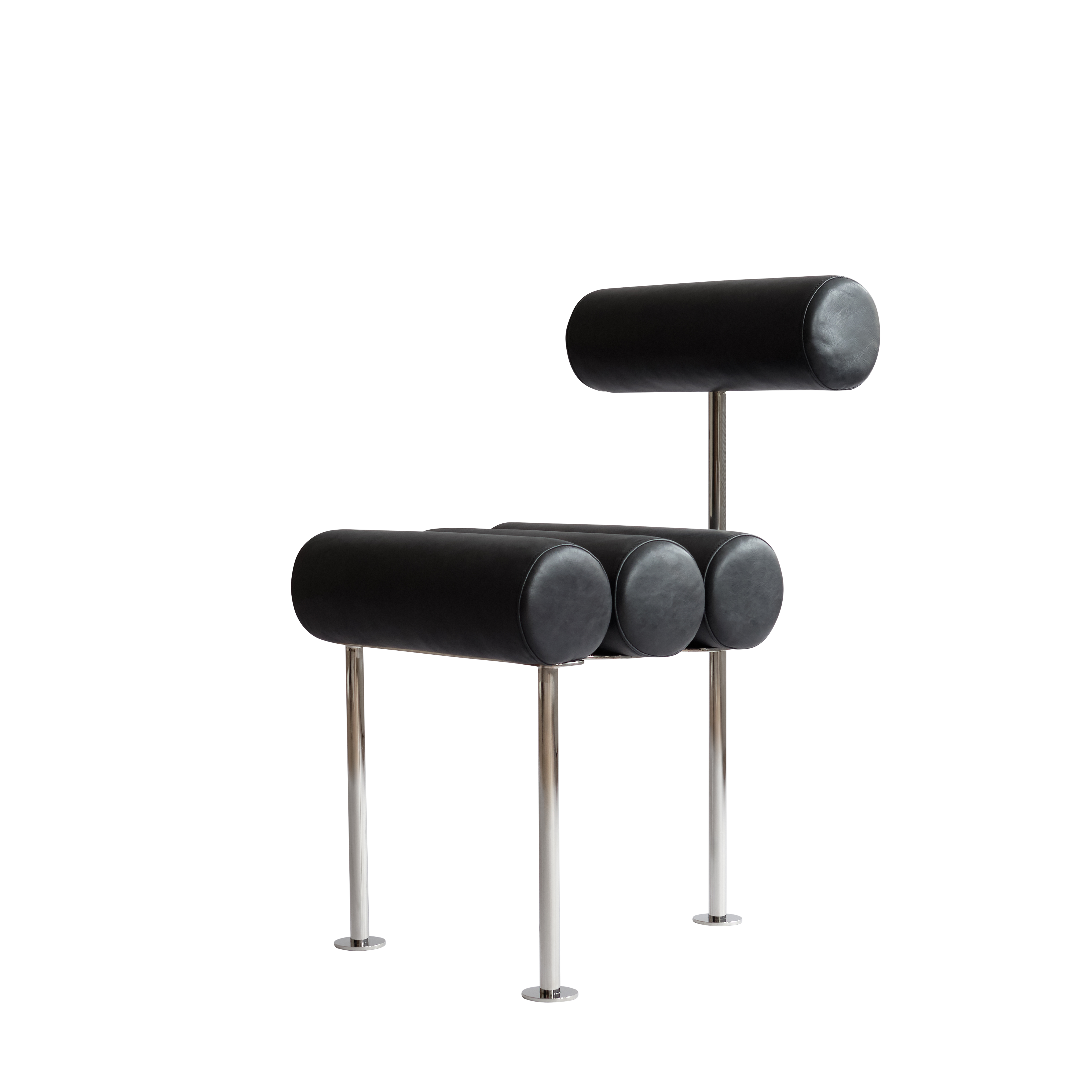 HIRO chair black with chrome base