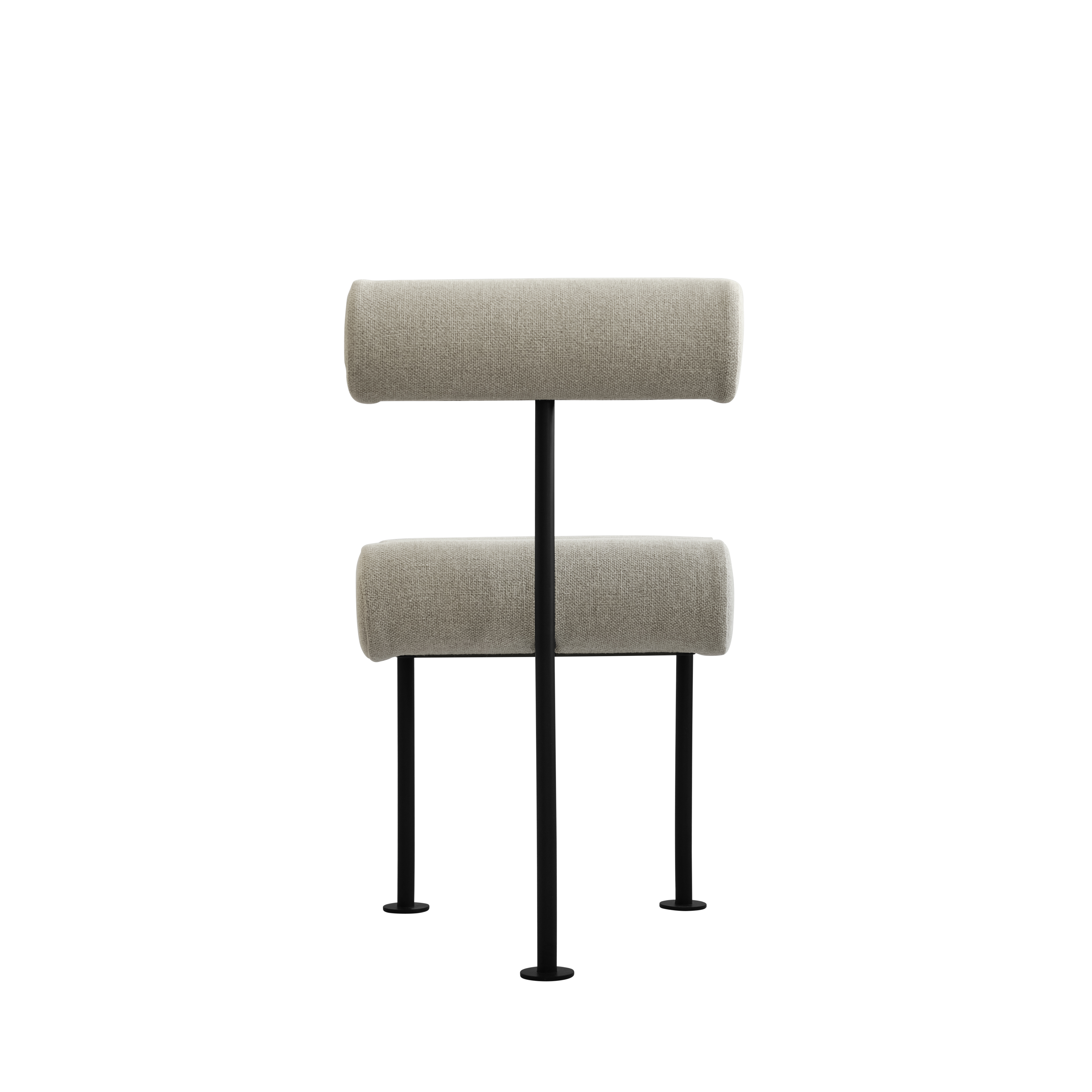 Stuhl HIRO beige mit schwarzem Gestell