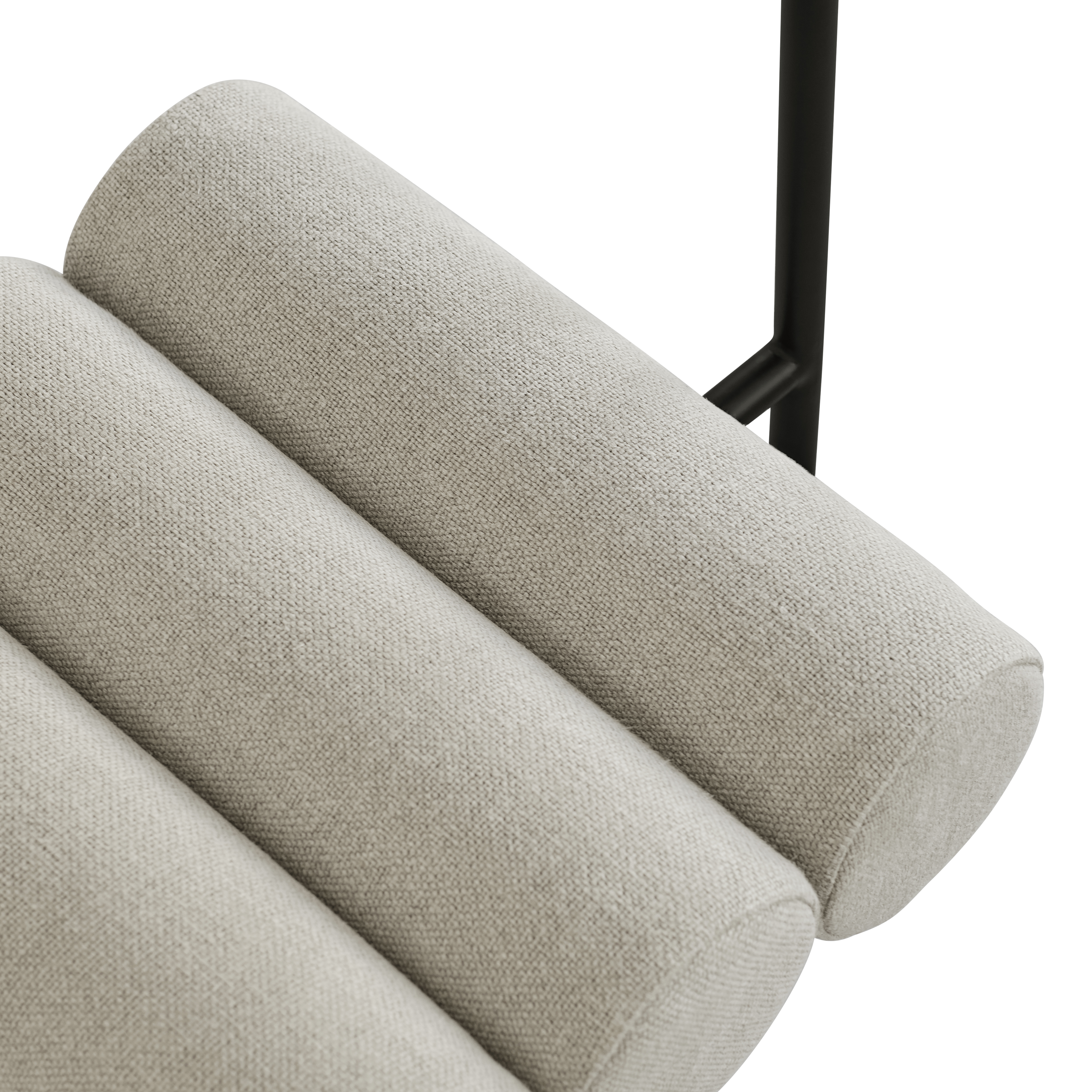 Stuhl HIRO beige mit schwarzem Gestell