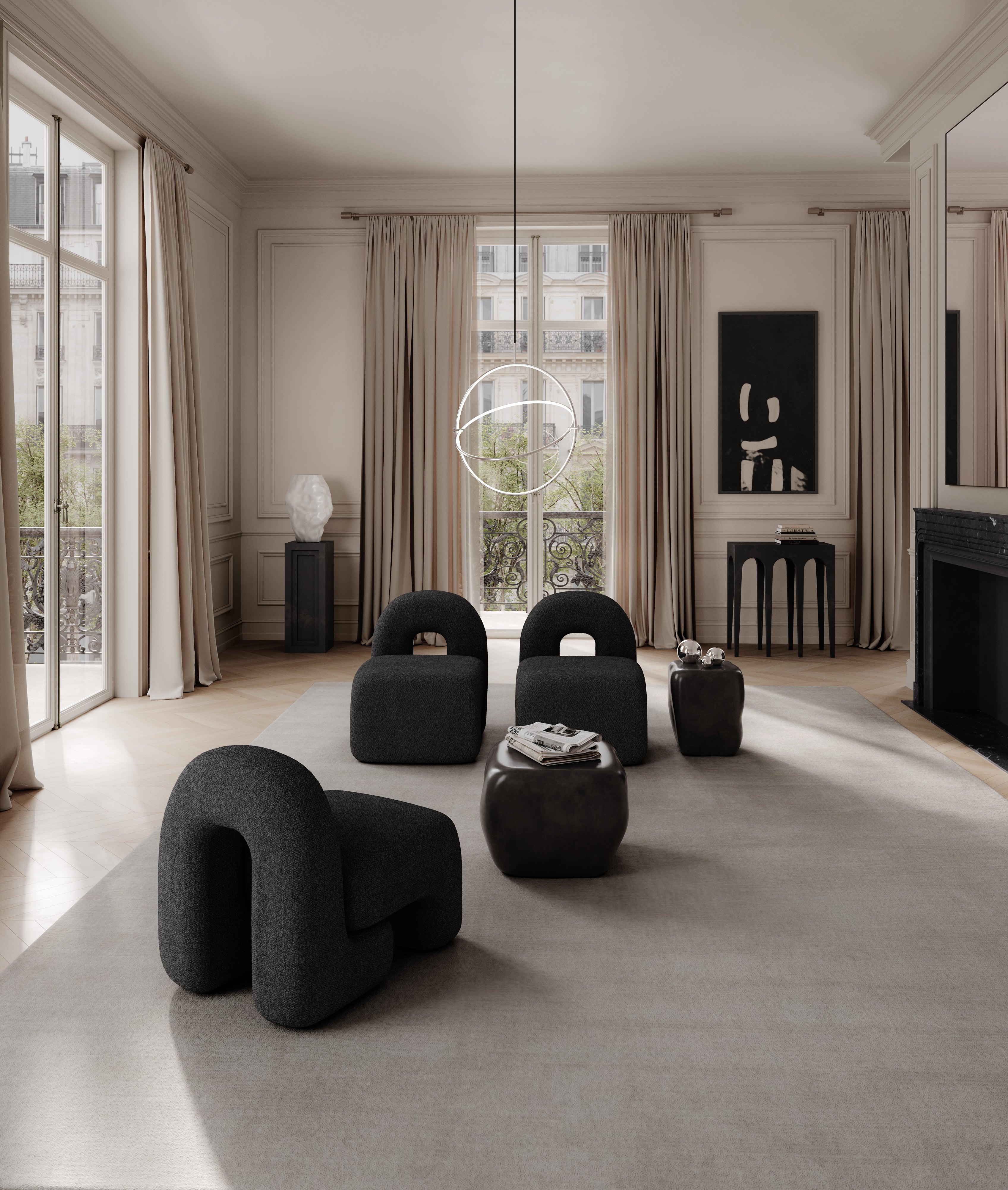 ISHI Coffee Table Black Ceramic