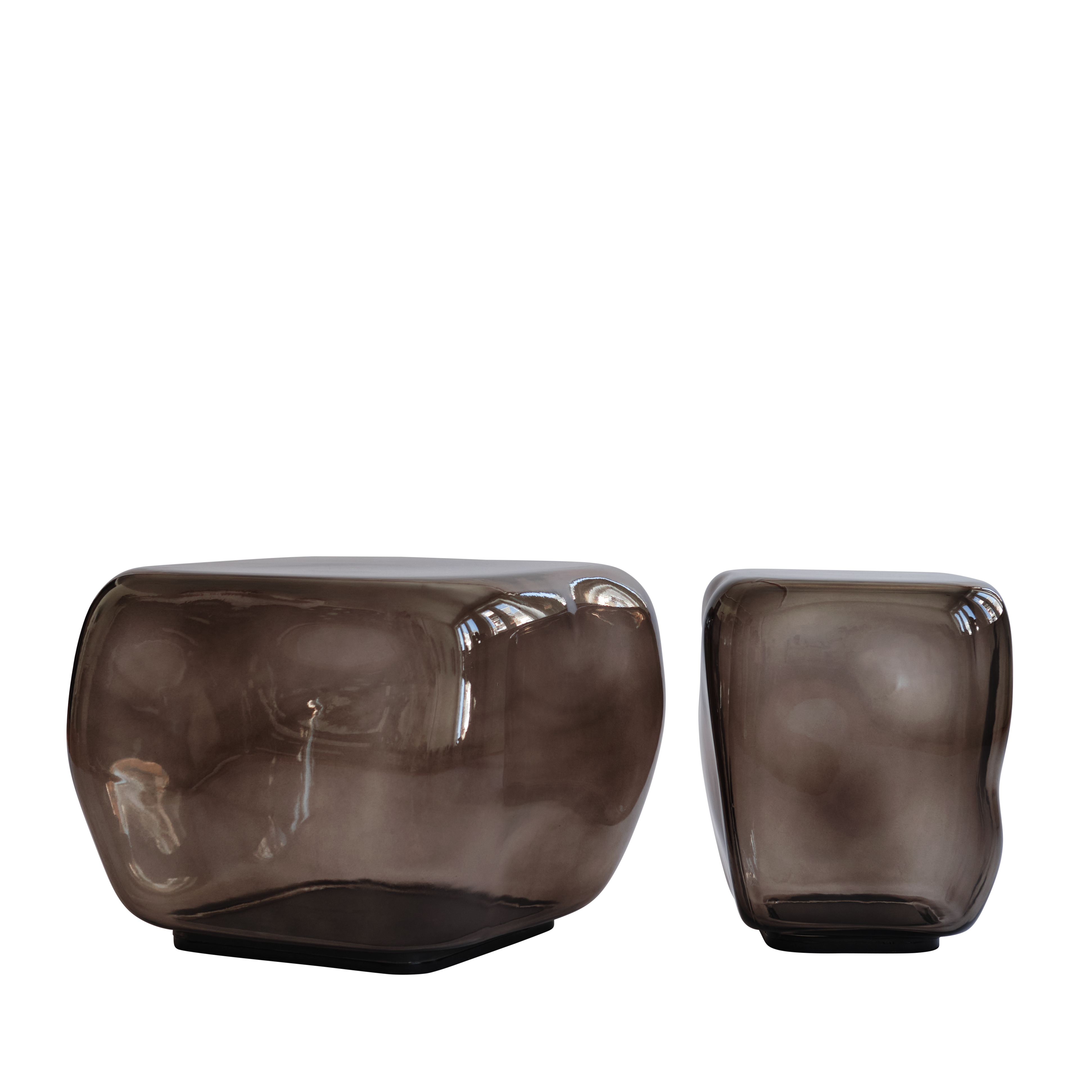 Couchtisch ISHI braunes Glas