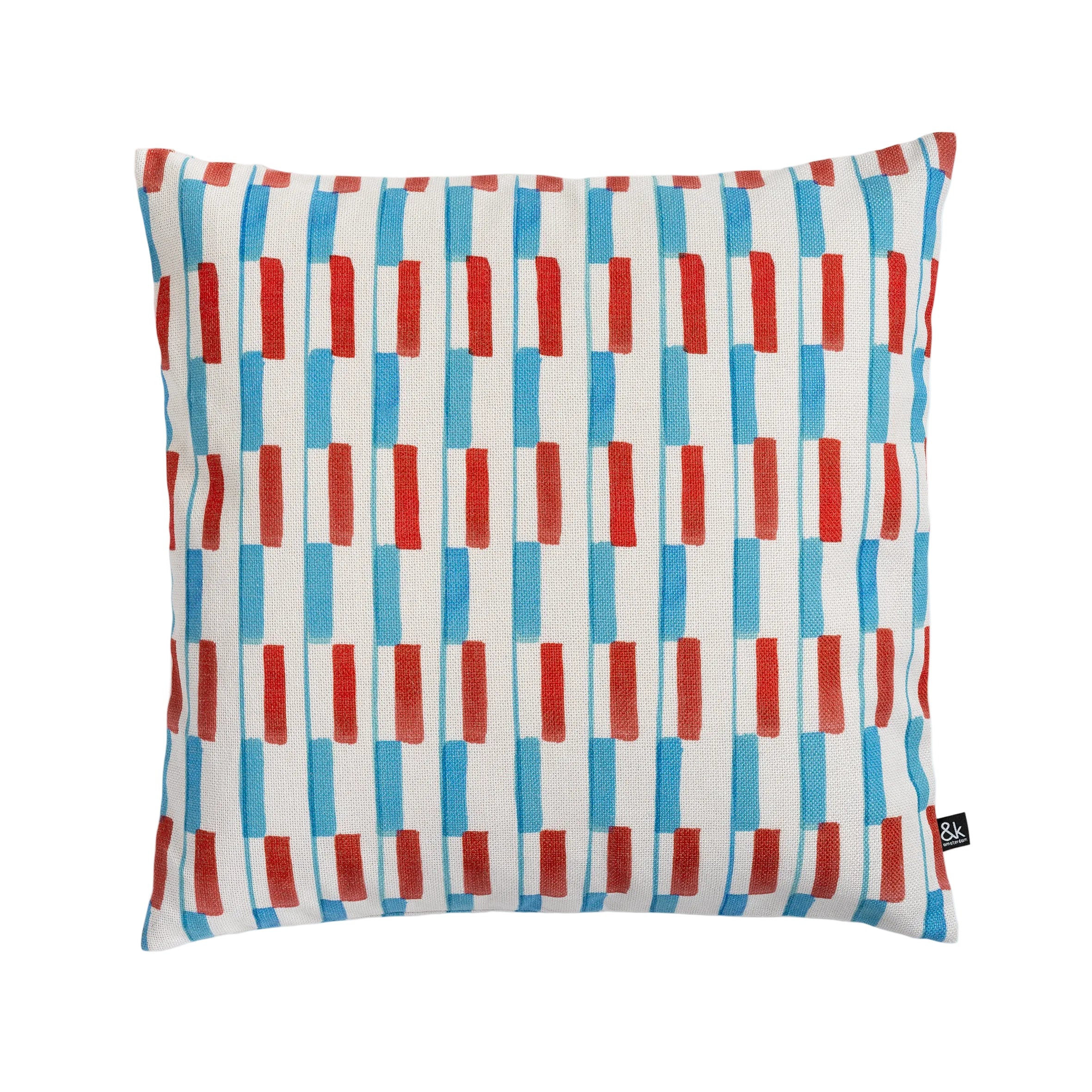 Cushion Cover CLASH White with Blue and Red