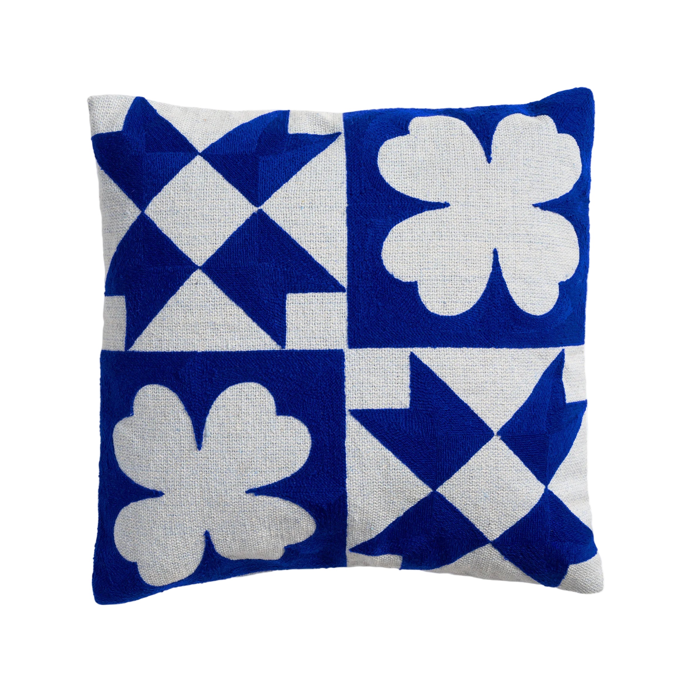 Quilted Pillowcase Blue with White