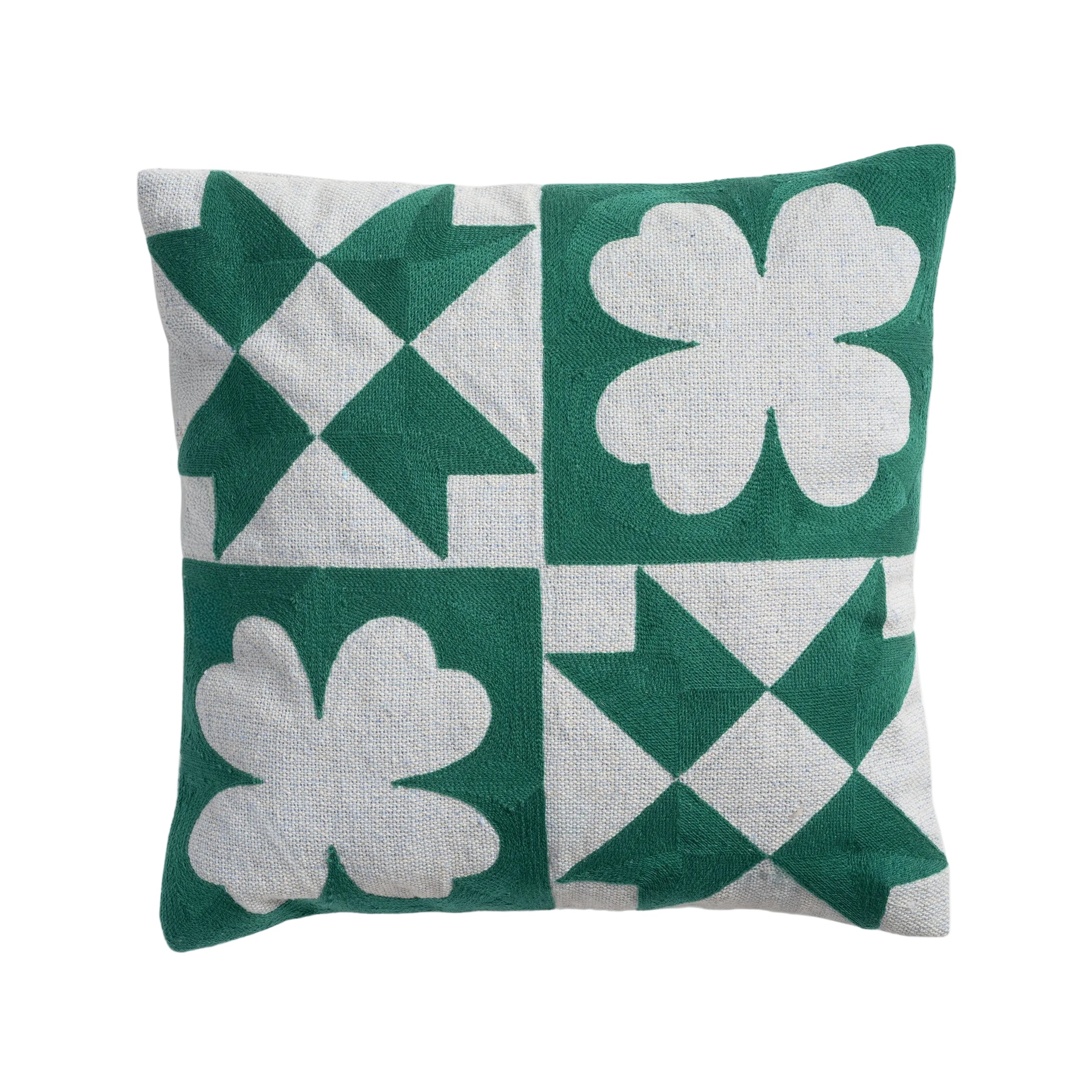 Kussenhoes QUILT groen met wit