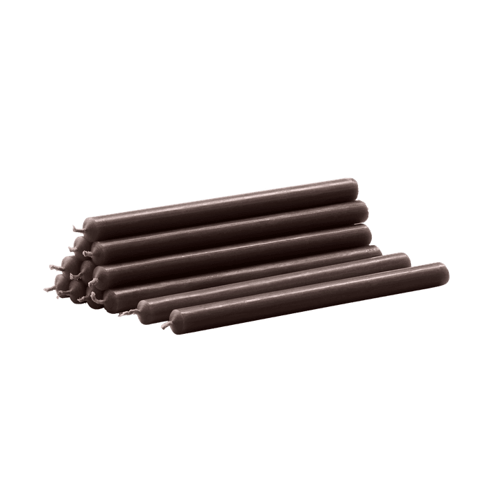 Set mit 12 STOFF NAGEL Kerzen braun