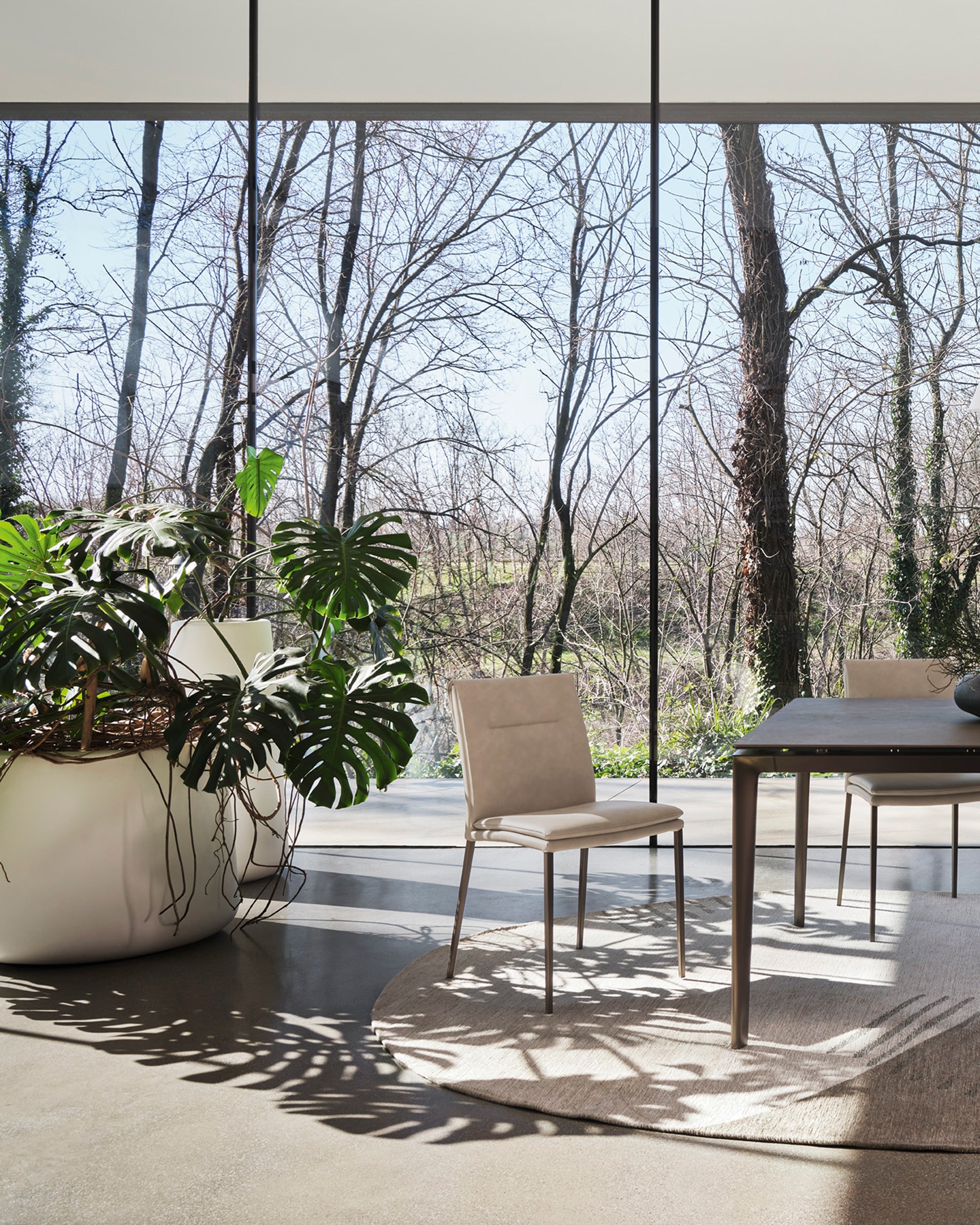 Oval rug OMBRA cream with brown pattern